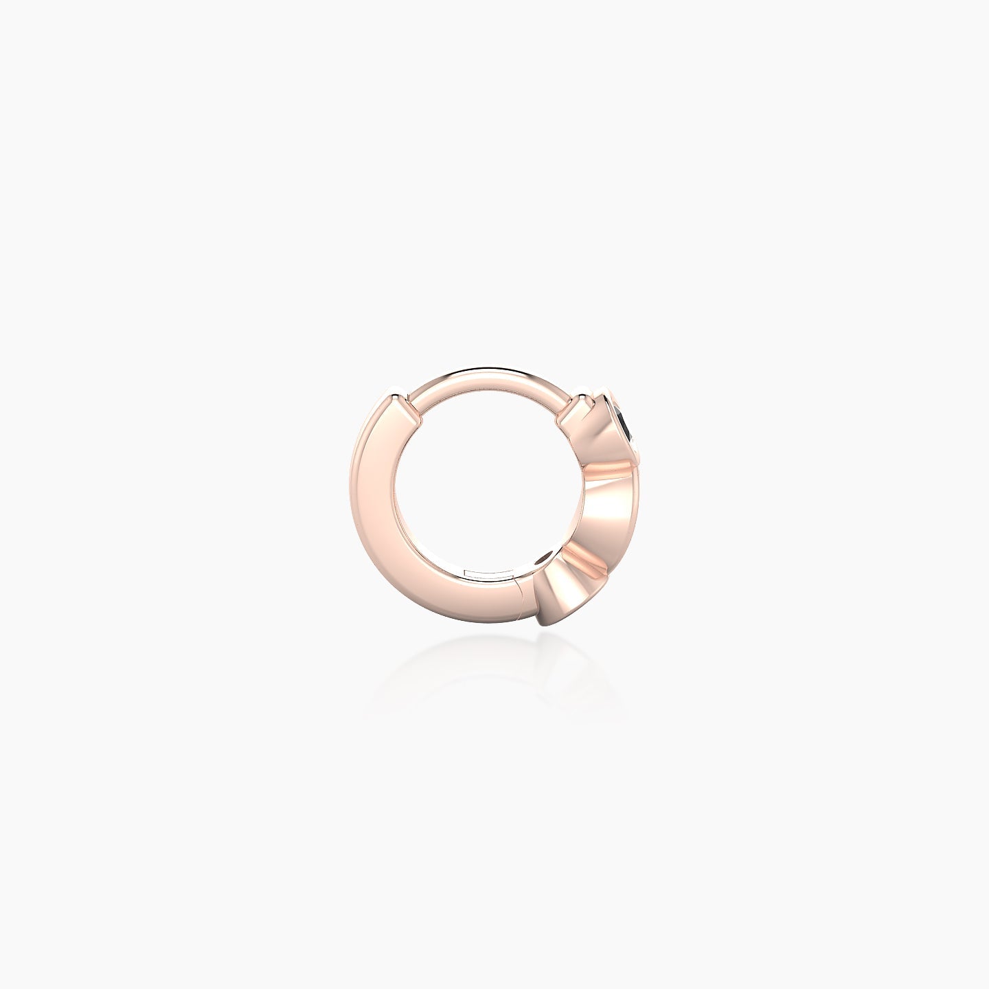 Epona | 18k Rose Gold 5 mm Black Diamond Hoop Piercing