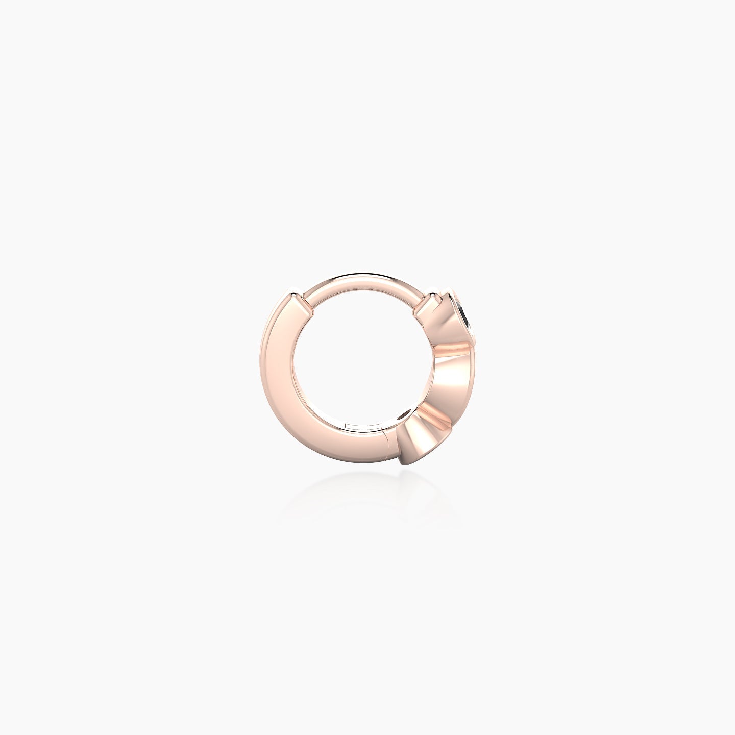 Epona | 18k Rose Gold 5 mm Black Diamond & Diamond Hoop Piercing