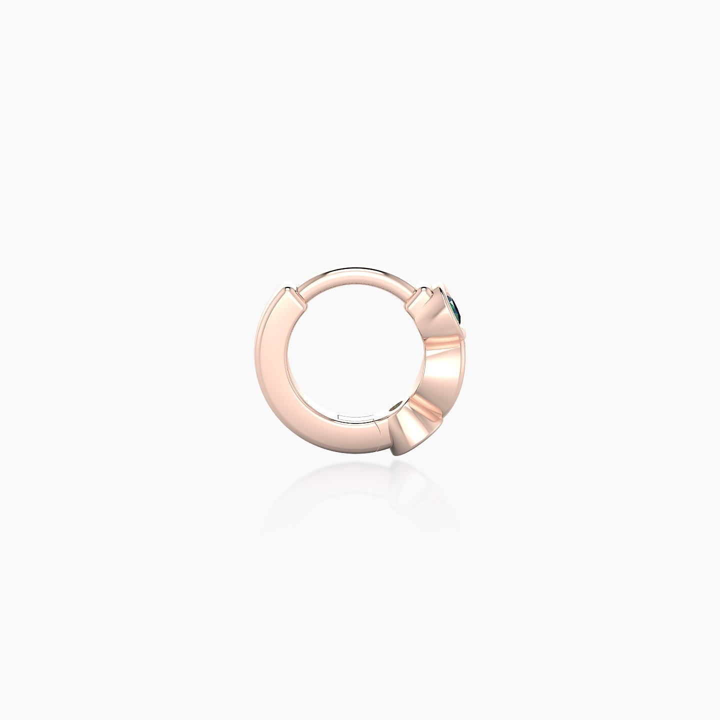 Epona | 18k Rose Gold 5 mm Emerald Hoop Piercing