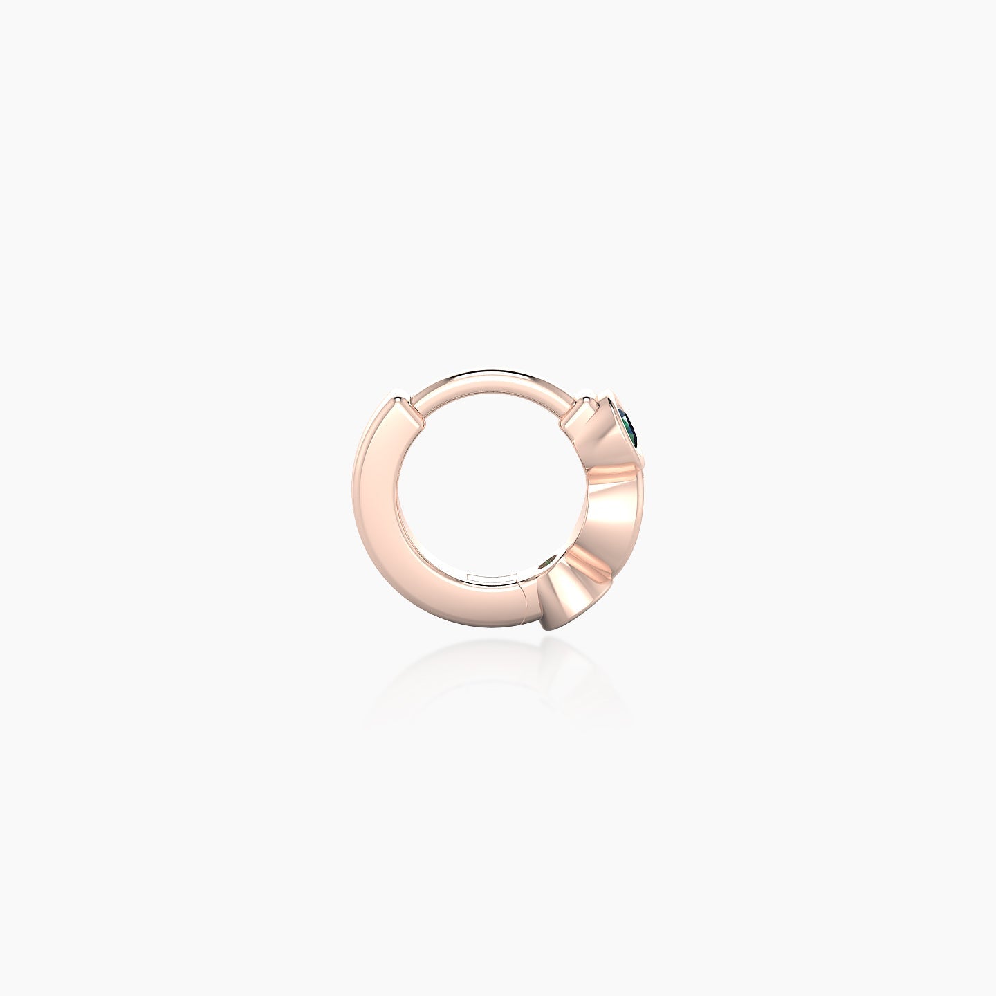 Epona | 18k Rose Gold 5 mm Emerald & Diamond Hoop Piercing