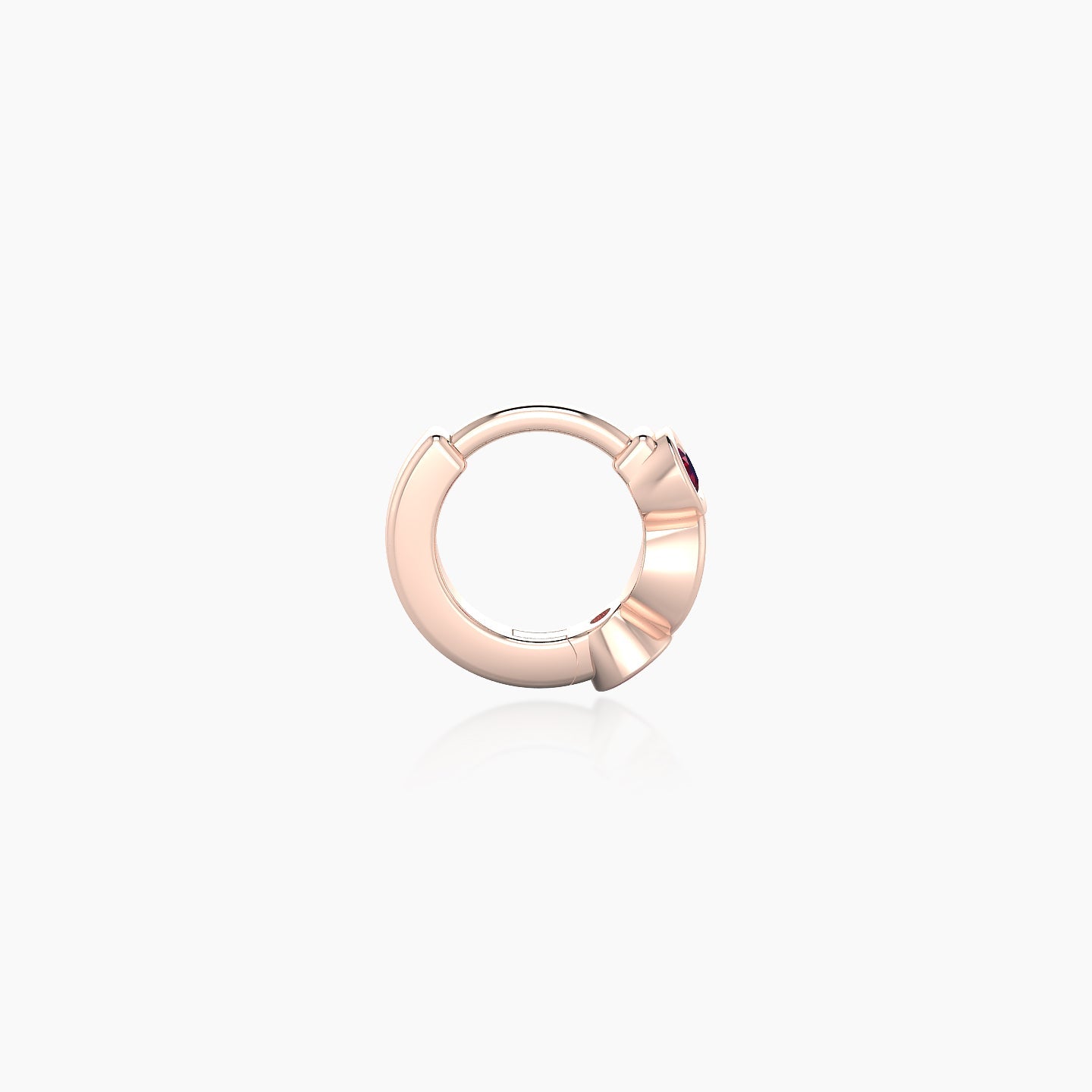 Epona | 18k Rose Gold 5 mm Ruby & Diamond Hoop Piercing