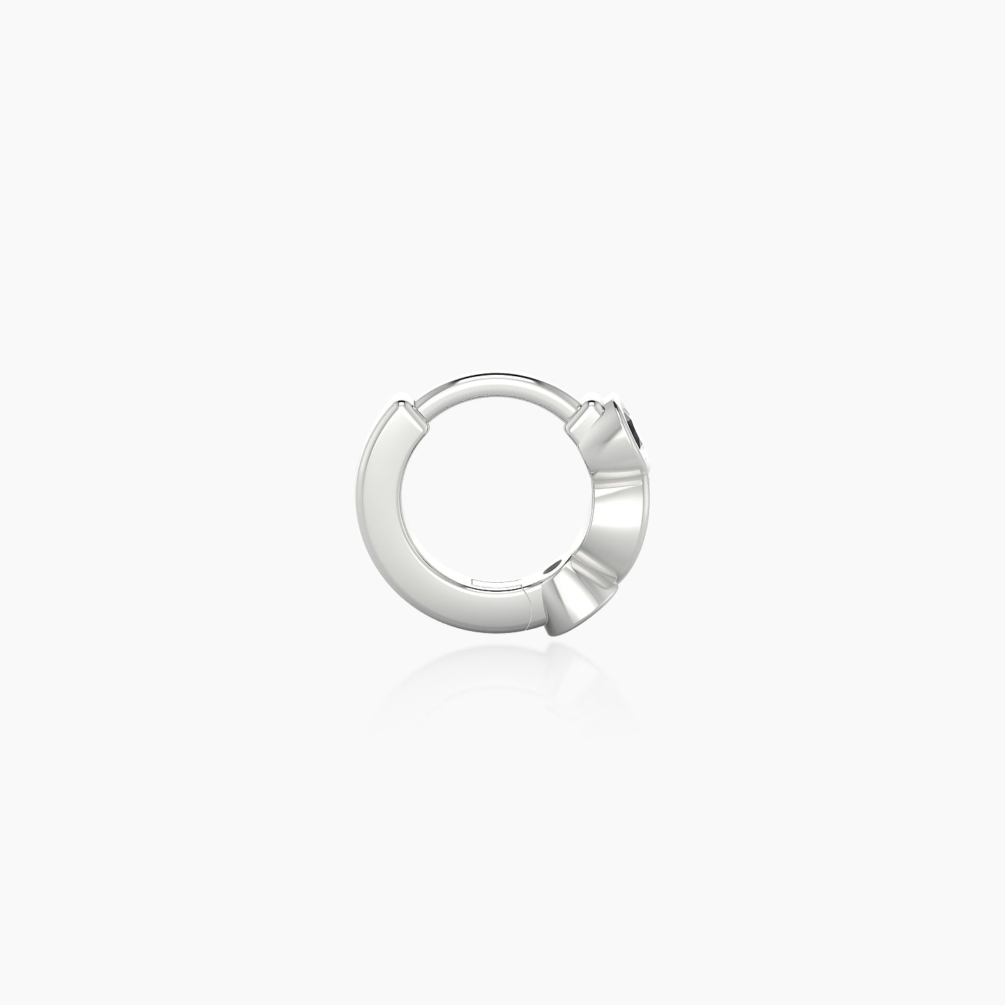 Epona | 18k White Gold 5 mm Black Diamond & Diamond Hoop Piercing