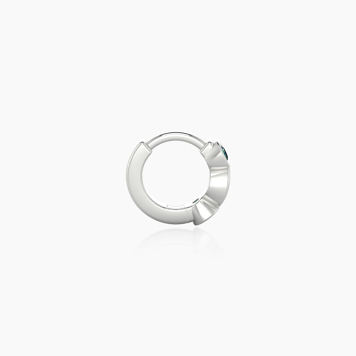 Epona | 18k White Gold 5 mm Emerald Hoop Piercing