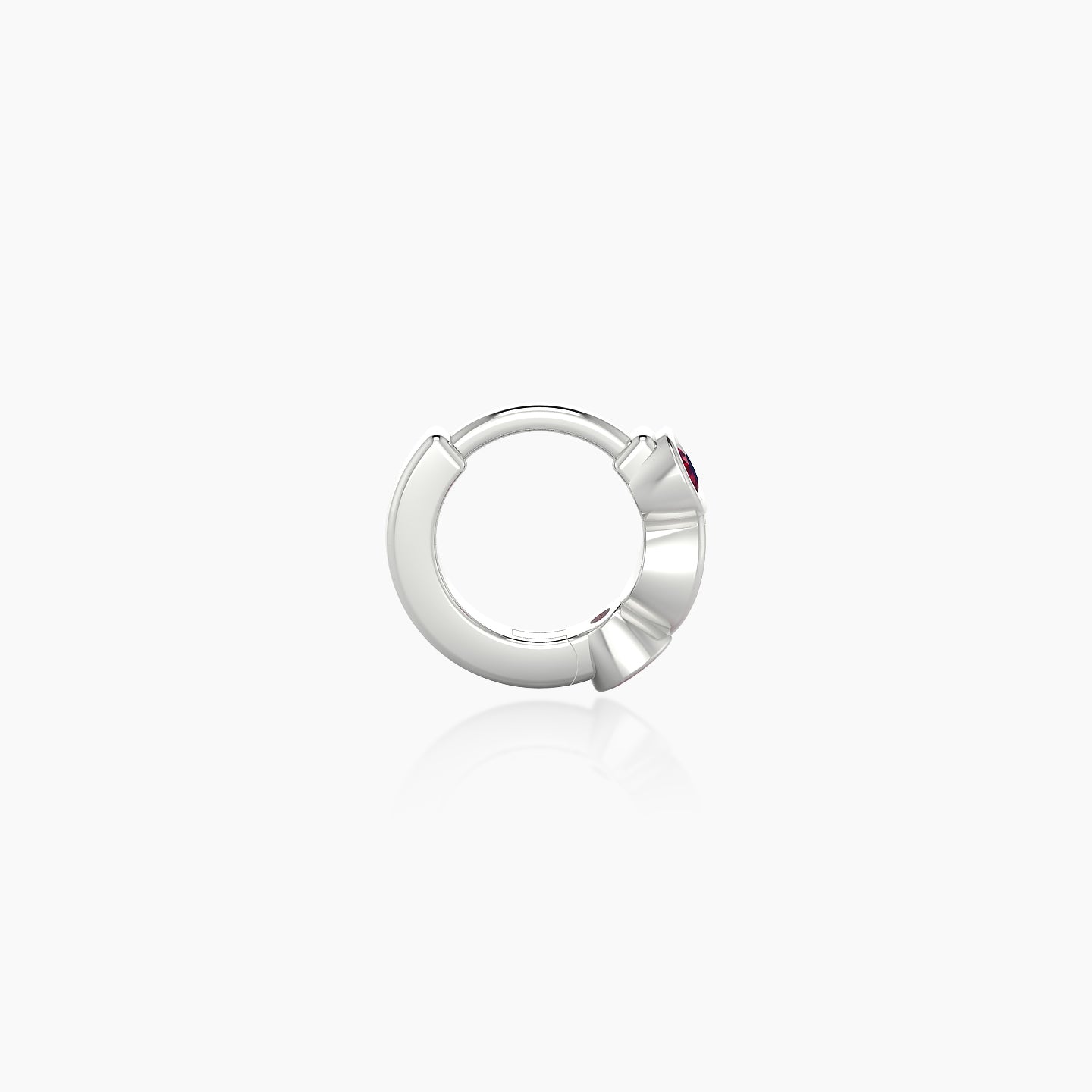 Epona | 18k White Gold 5 mm Ruby Hoop Piercing