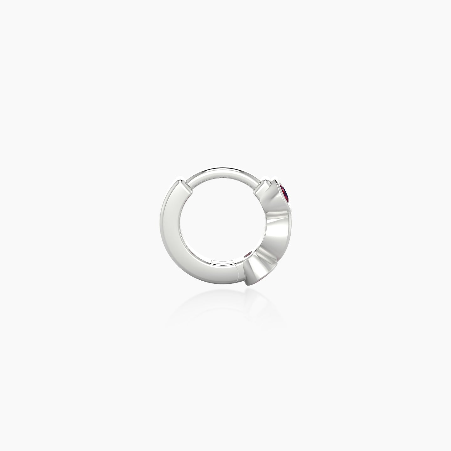 Epona | 18k White Gold 5 mm Ruby & Diamond Hoop Piercing