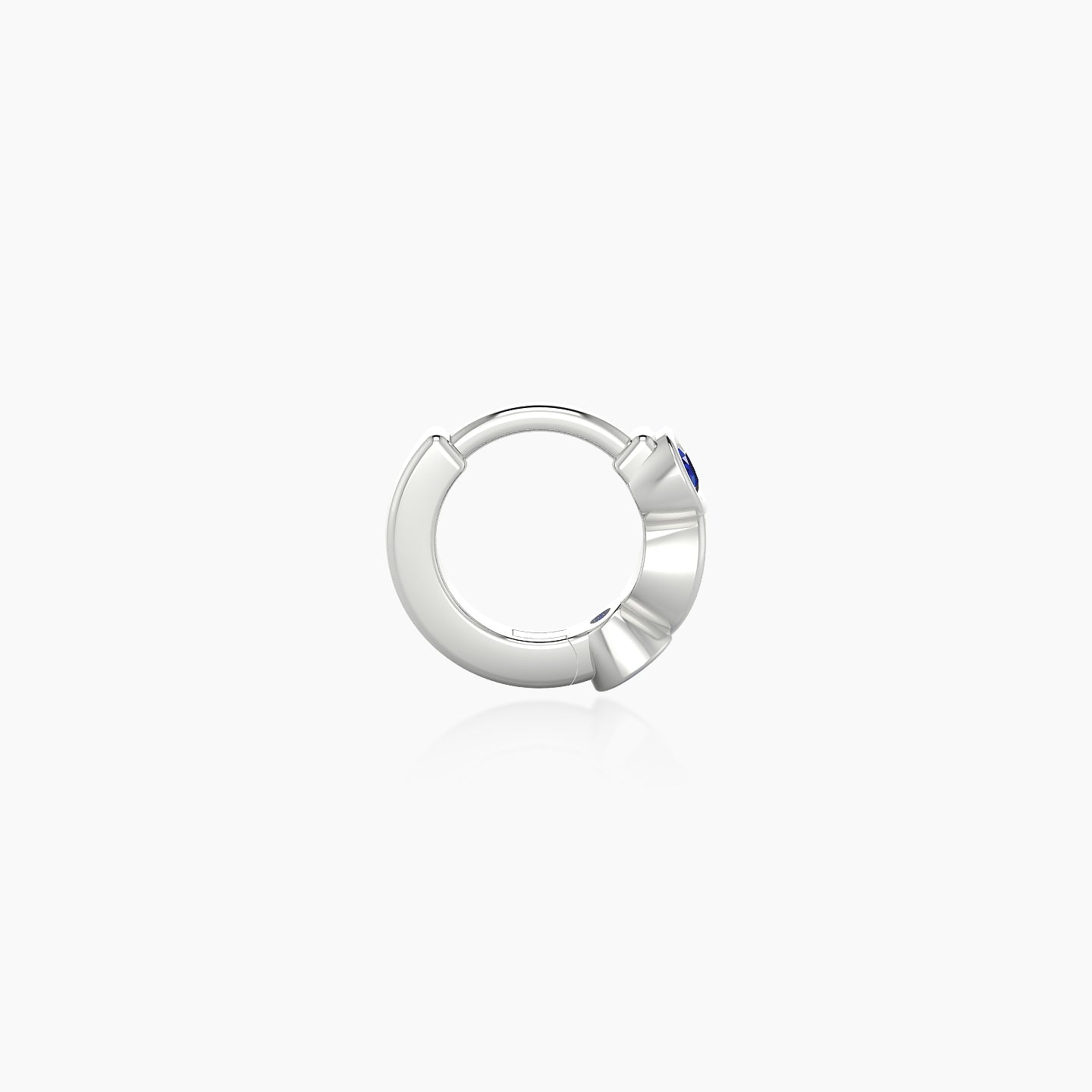 Epona | 18k White Gold 5 mm Sapphire & Diamond Hoop Piercing