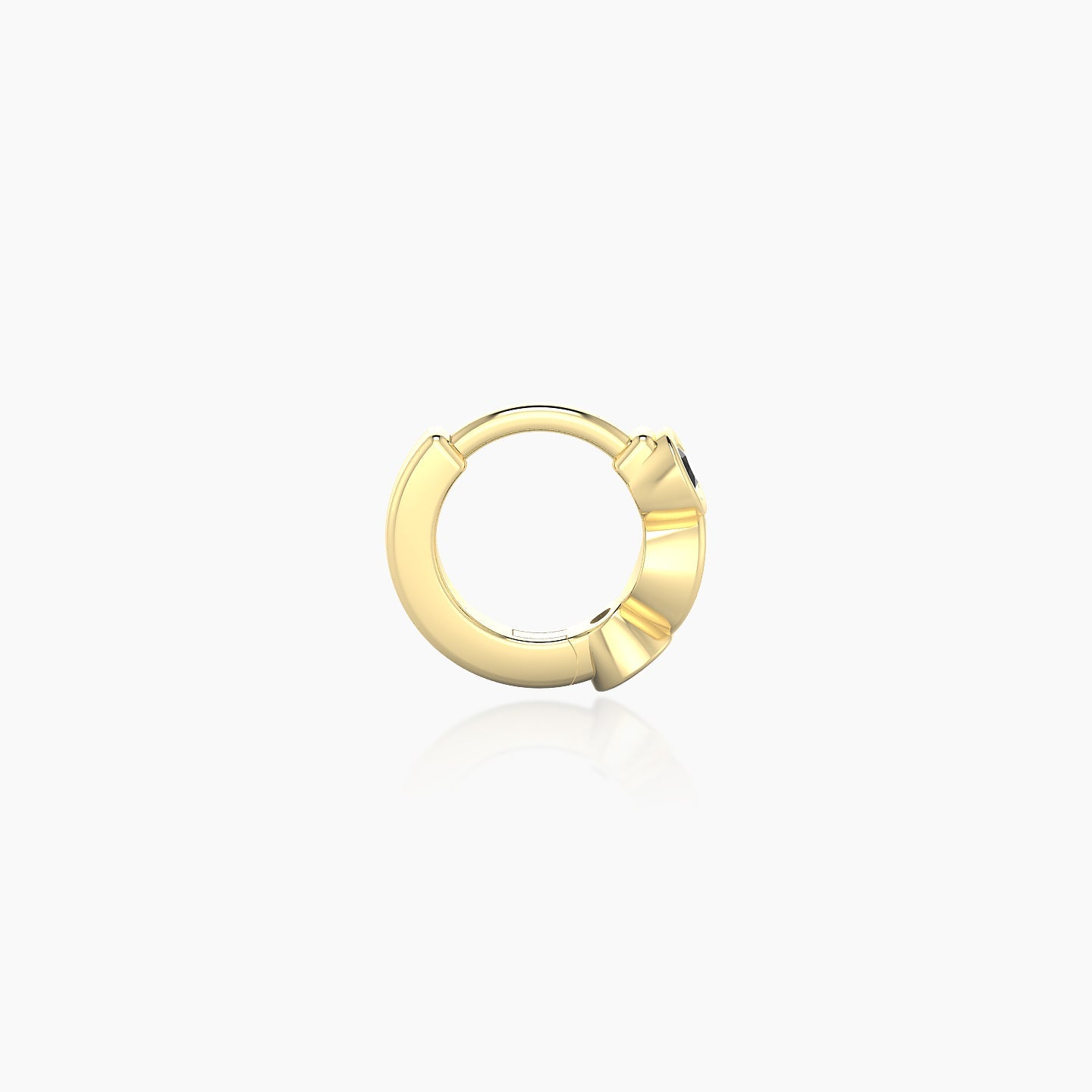 Epona | 18k Yellow Gold 5 mm Black Diamond Hoop Piercing