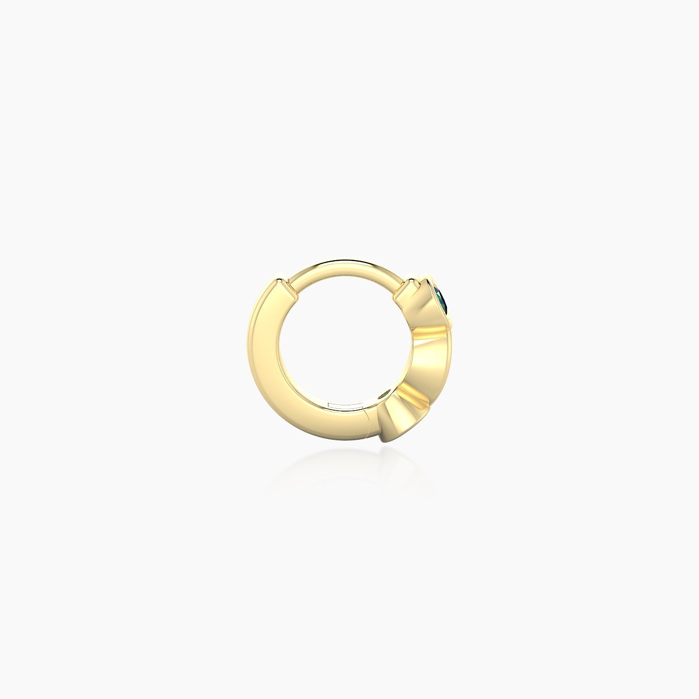 Epona | 18k Yellow Gold 5 mm Emerald & Diamond Hoop Piercing