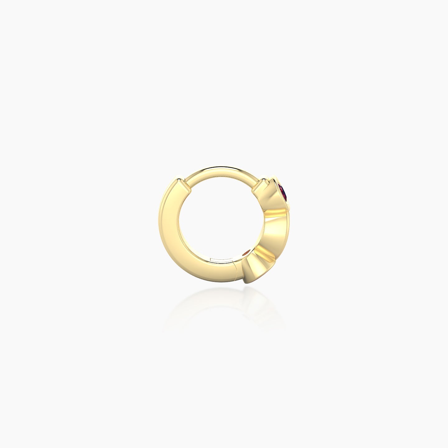 Epona | 18k Yellow Gold 5 mm Ruby Hoop Piercing