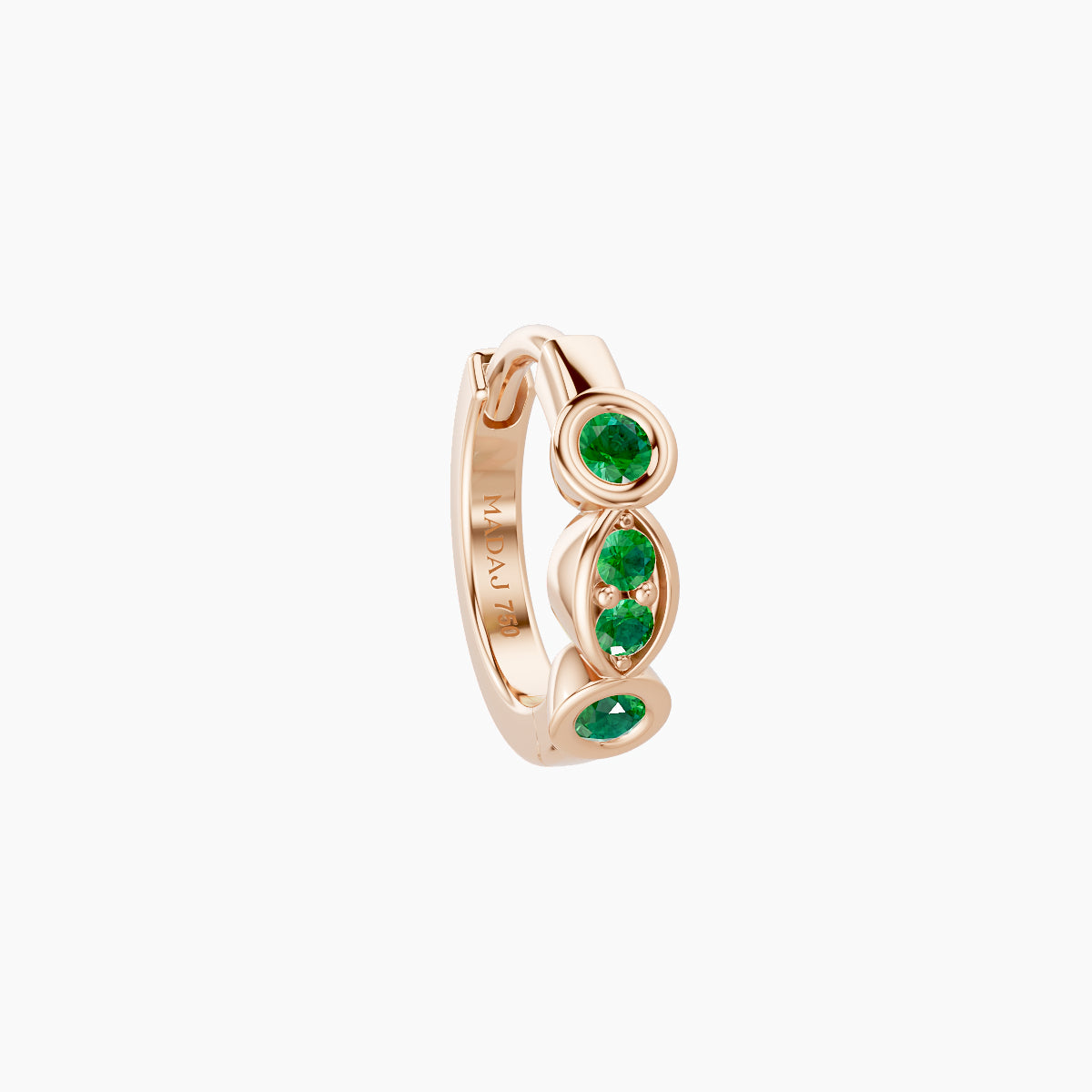 Epona | 18k Rose Gold 6.5 mm Emerald Hoop Piercing