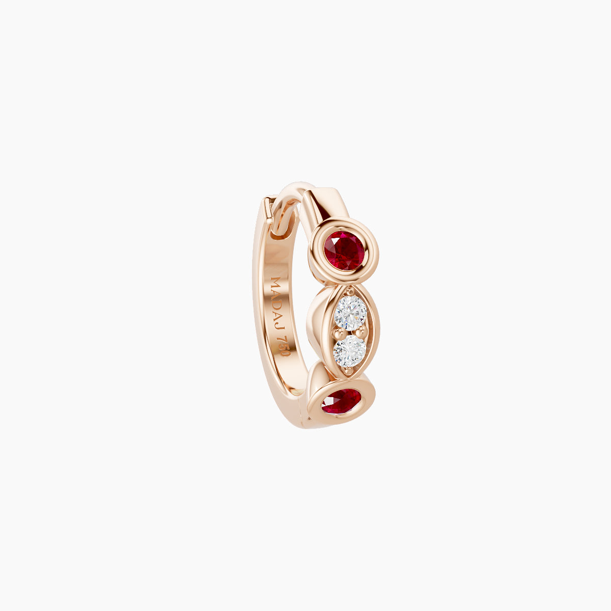 Epona | 18k Rose Gold 6.5 mm Ruby & Diamond Hoop Piercing