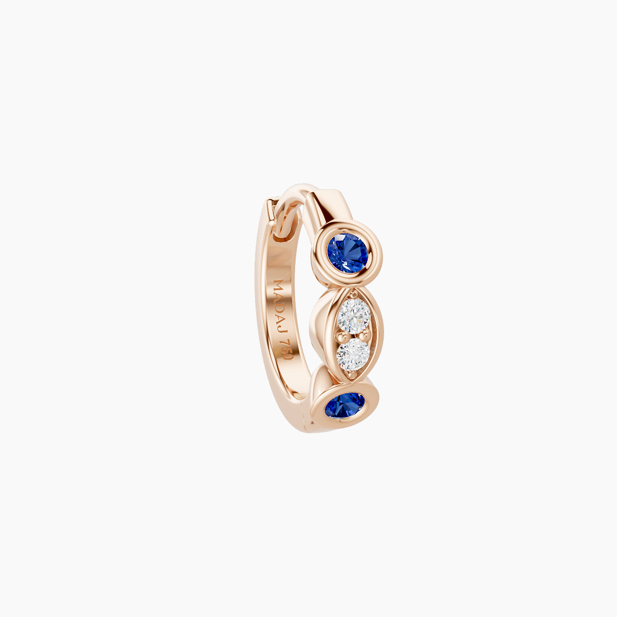 Epona | 18k Rose Gold 6.5 mm Sapphire & Diamond Hoop Piercing