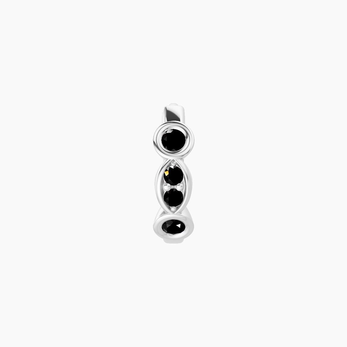 Epona | 18k White Gold 6.5 mm Black Diamond Hoop Piercing