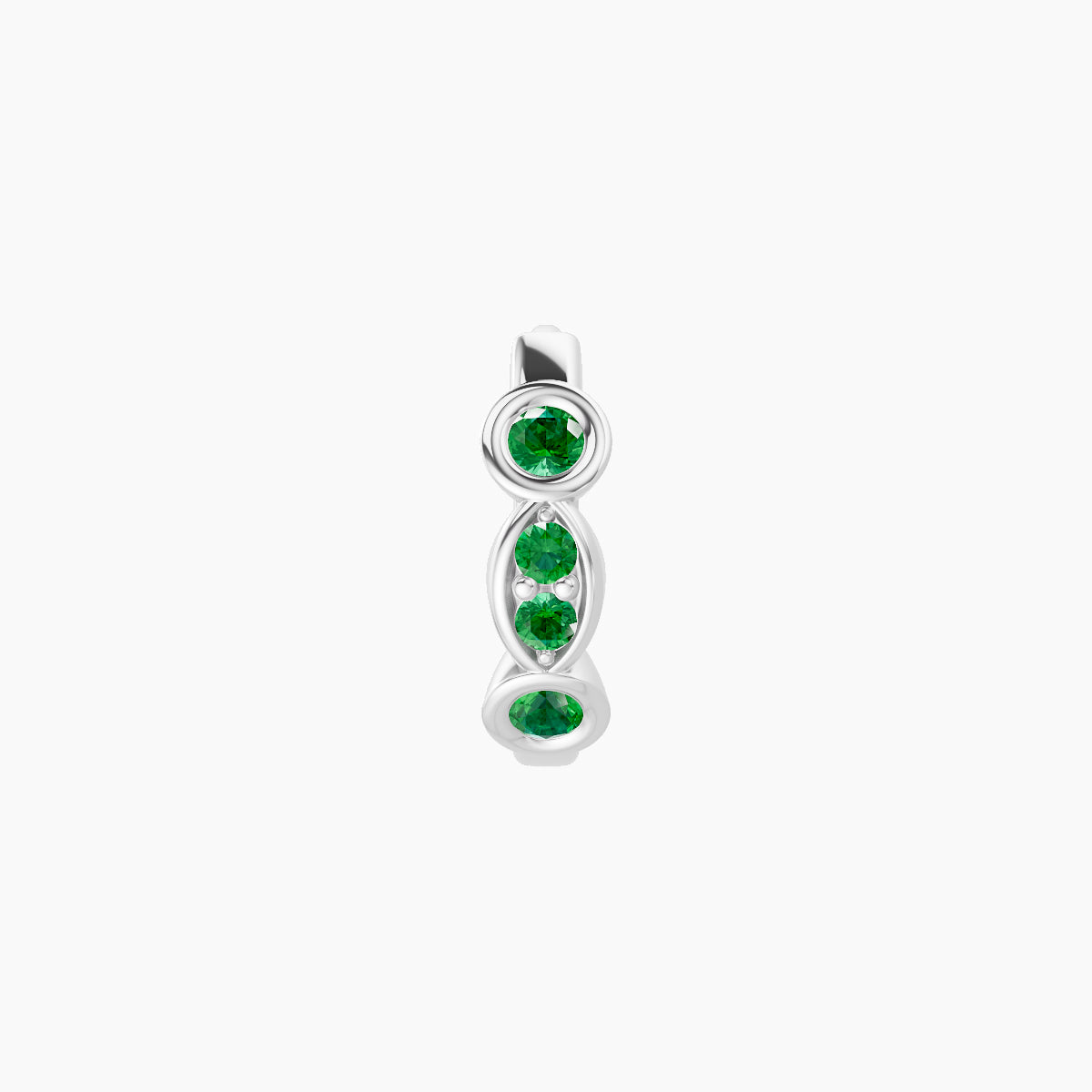 Epona | 18k White Gold 6.5 mm Emerald Hoop Piercing