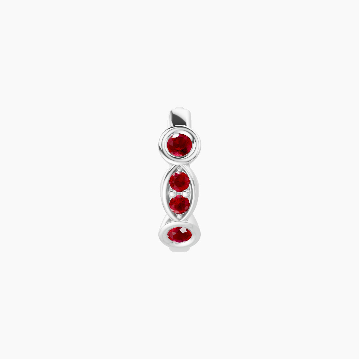 Epona | 18k White Gold 6.5 mm Ruby Hoop Piercing