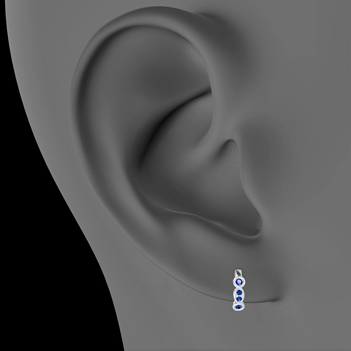 Epona | 18k White Gold 6.5 mm Sapphire Hoop Piercing