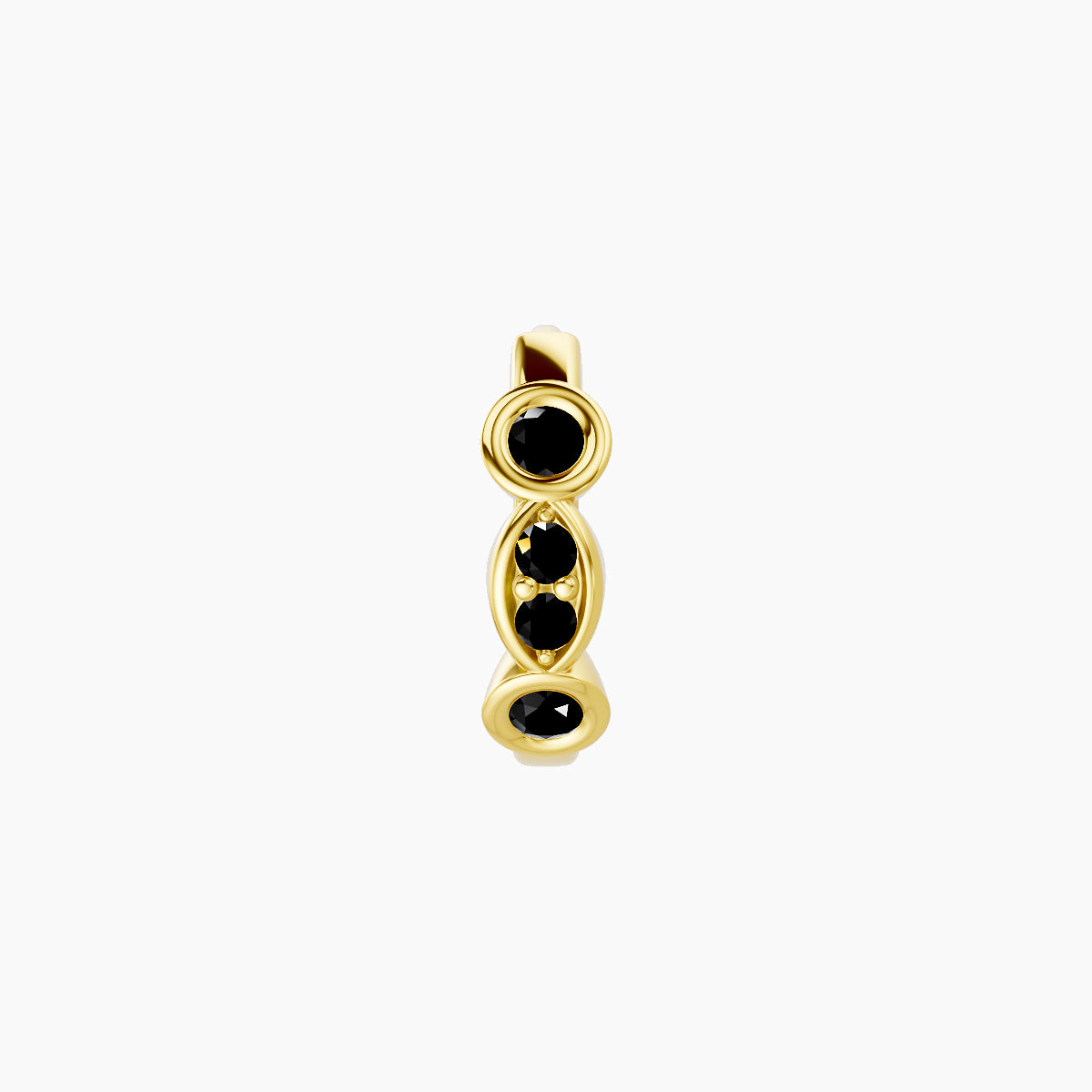 Epona | 18k Yellow Gold 6.5 mm Black Diamond Hoop Piercing