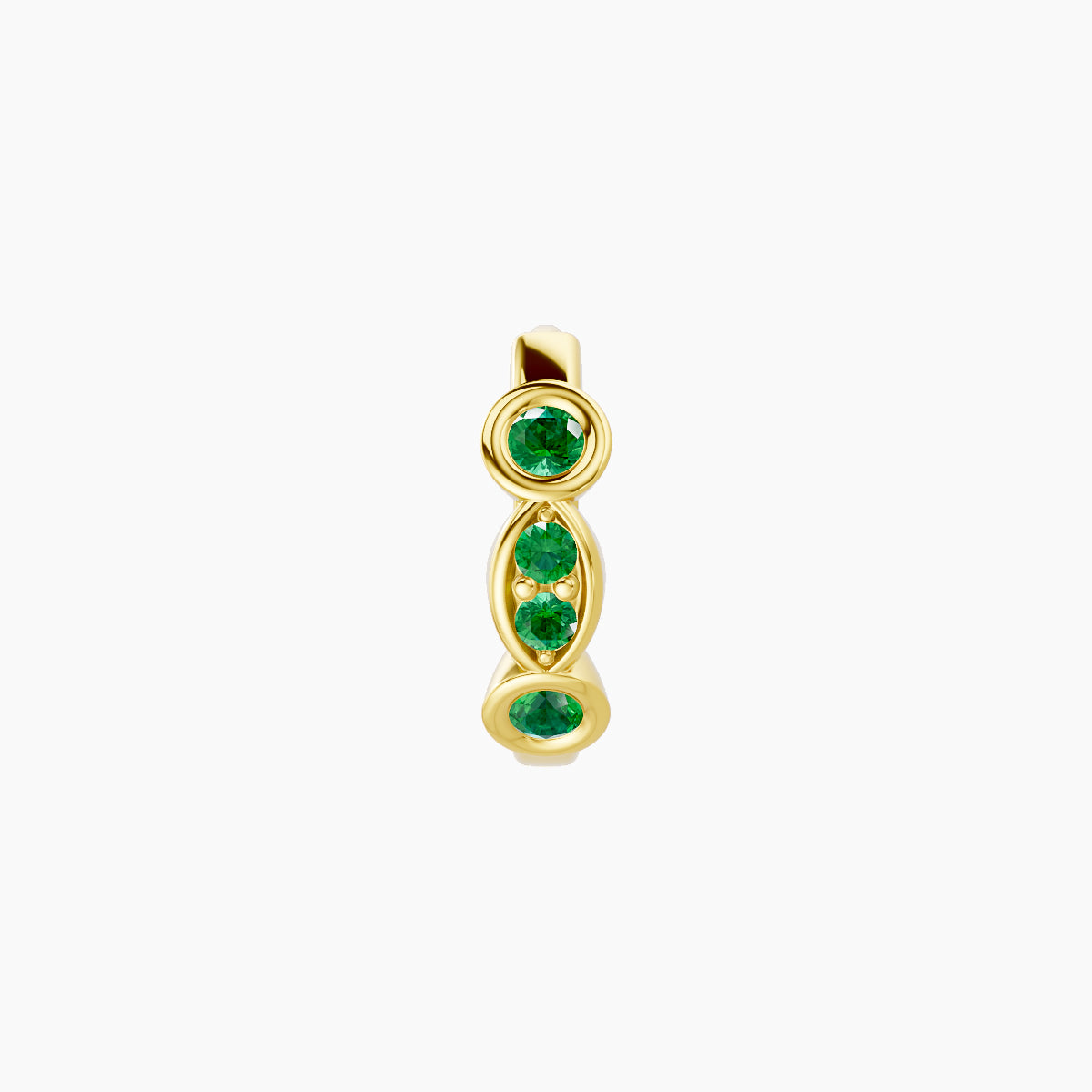 Epona | 18k Yellow Gold 6.5 mm Emerald Hoop Piercing