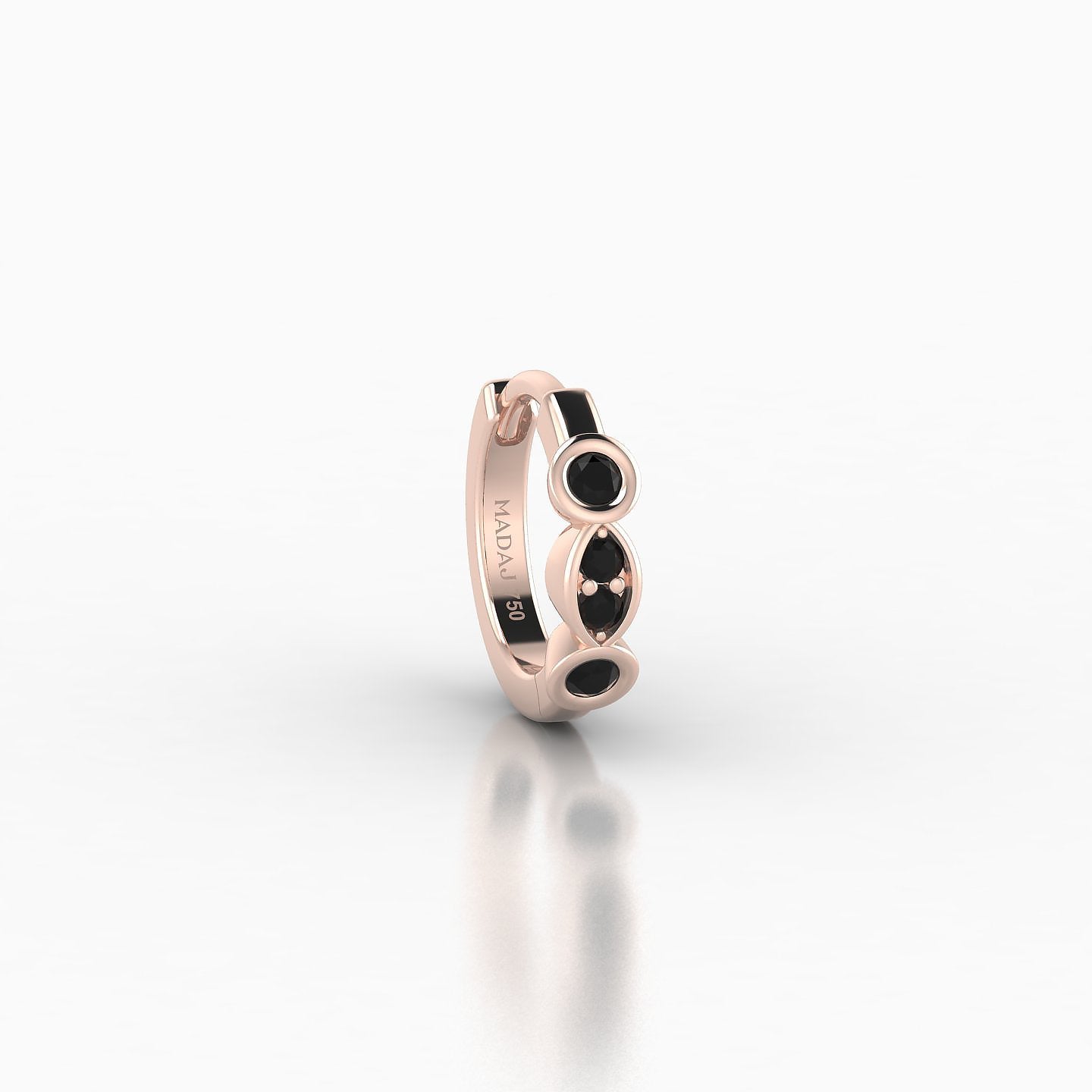 Epona | 18k Rose Gold 6.5 mm Black Diamond Hoop Piercing