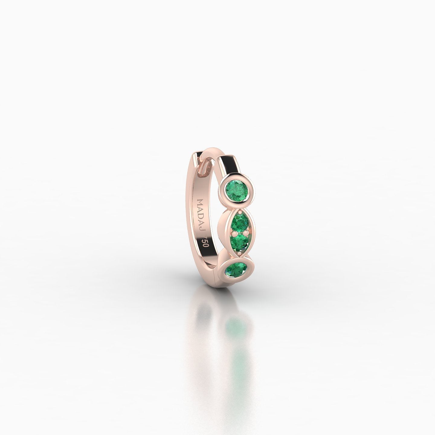 Epona | 18k Rose Gold 6.5 mm Emerald Hoop Piercing