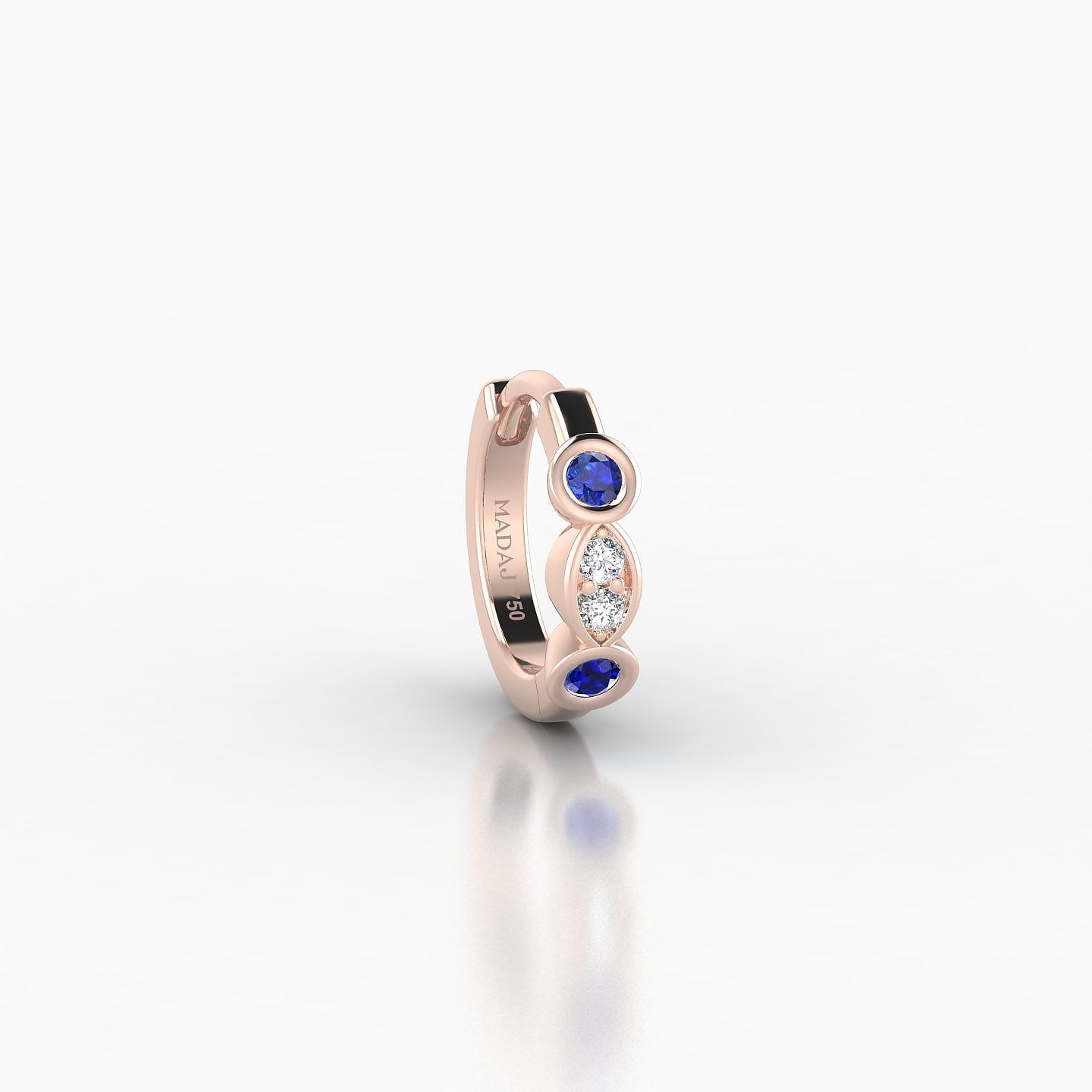 Epona | 18k Rose Gold 6.5 mm Sapphire & Diamond Hoop Piercing