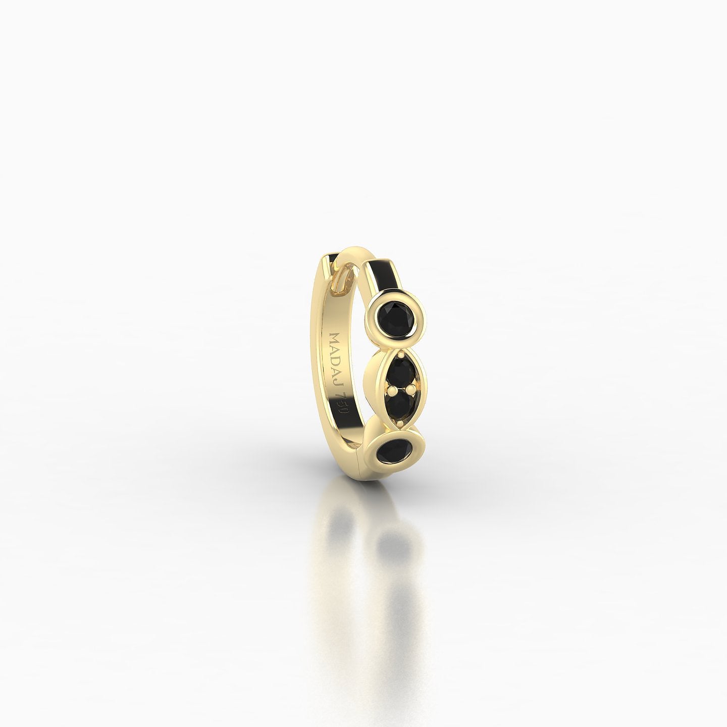 Epona | 18k Yellow Gold 6.5 mm Black Diamond Hoop Piercing