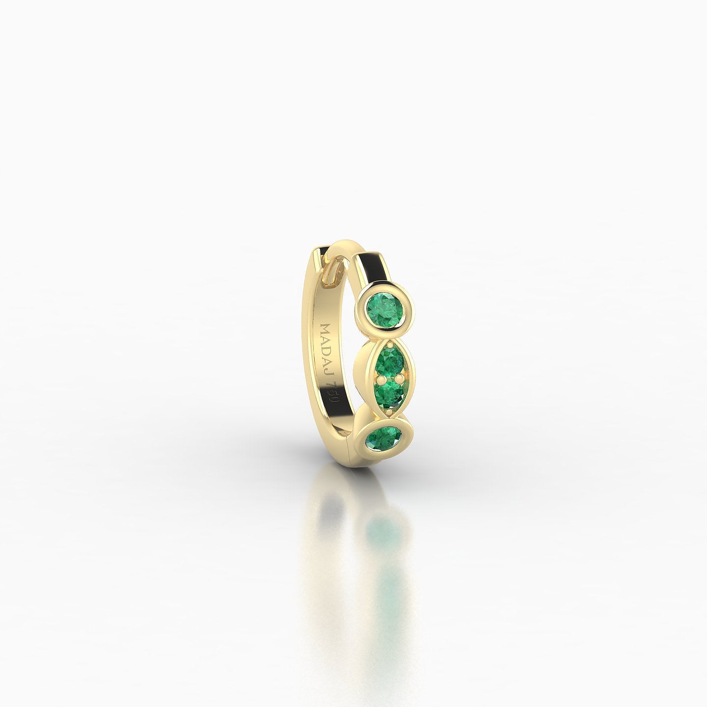 Epona | 18k Yellow Gold 6.5 mm Emerald Hoop Piercing