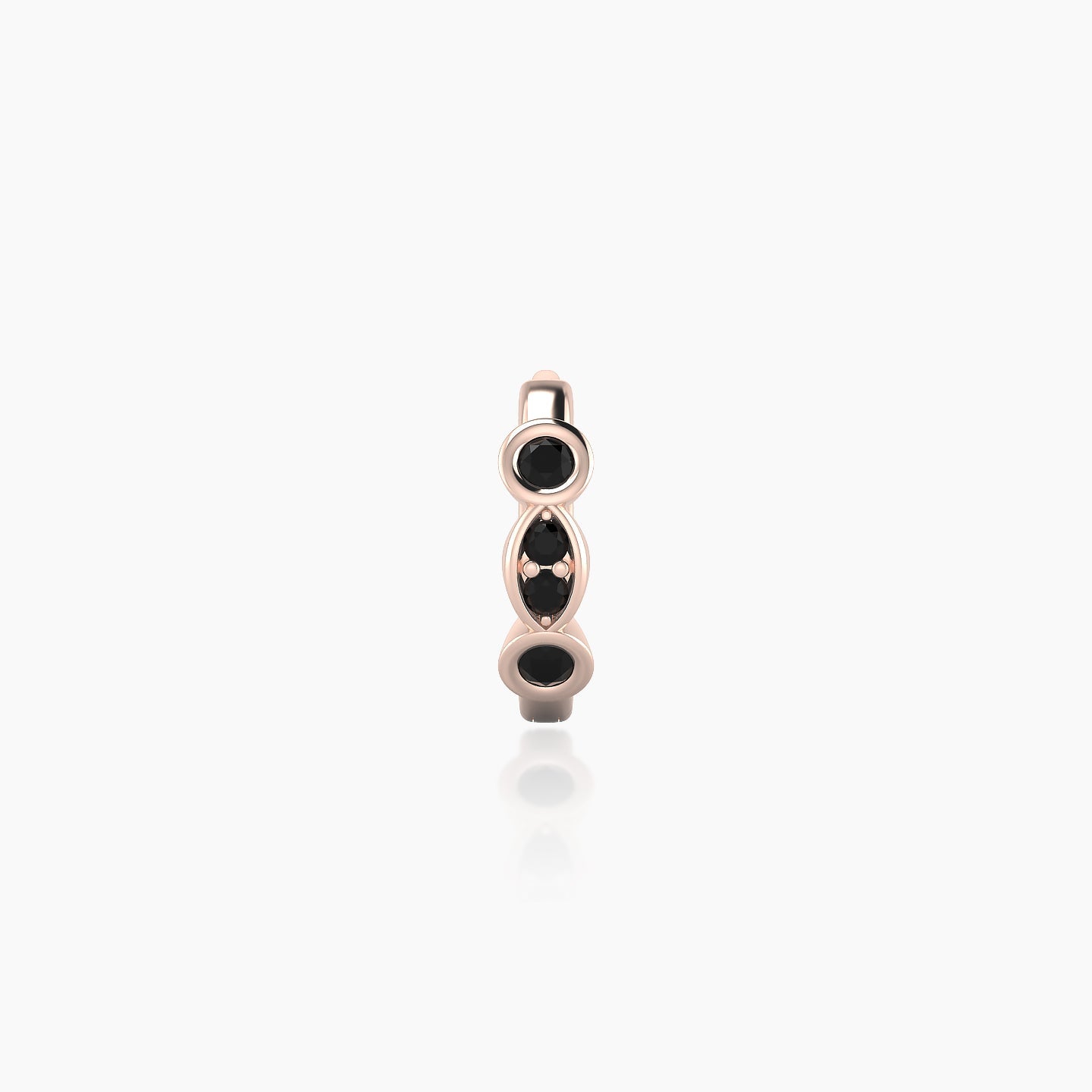 Epona | 18k Rose Gold 6.5 mm Black Diamond Hoop Piercing