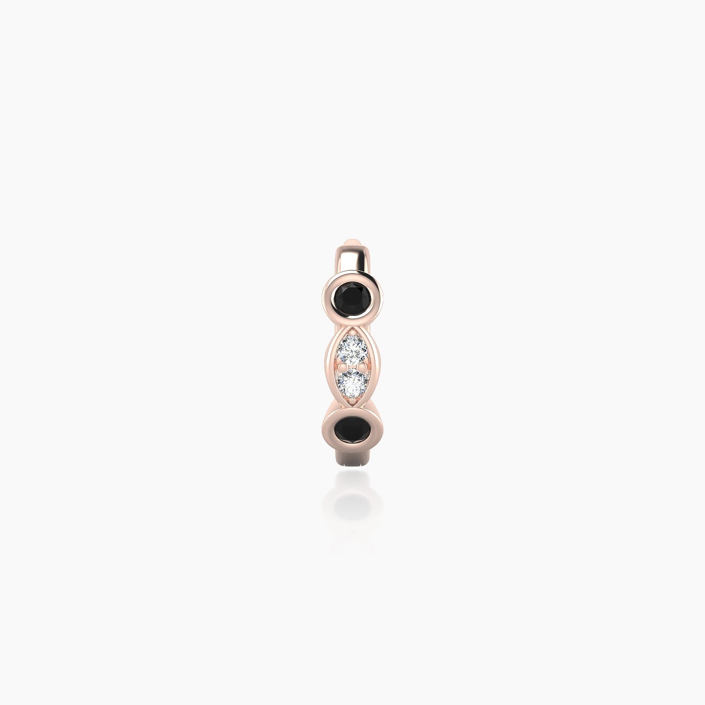 Epona | 18k Rose Gold 6.5 mm Black Diamond & Diamond Hoop Piercing