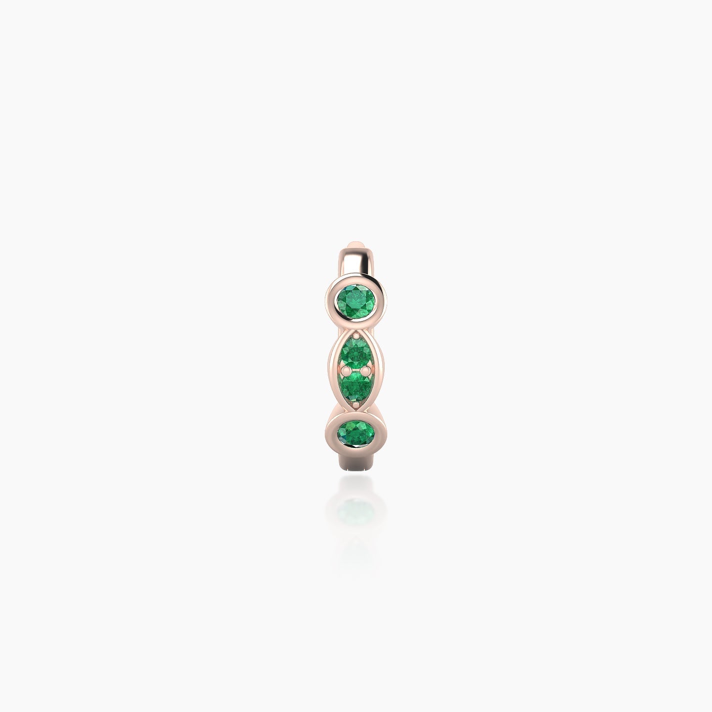 Epona | 18k Rose Gold 6.5 mm Emerald Hoop Piercing