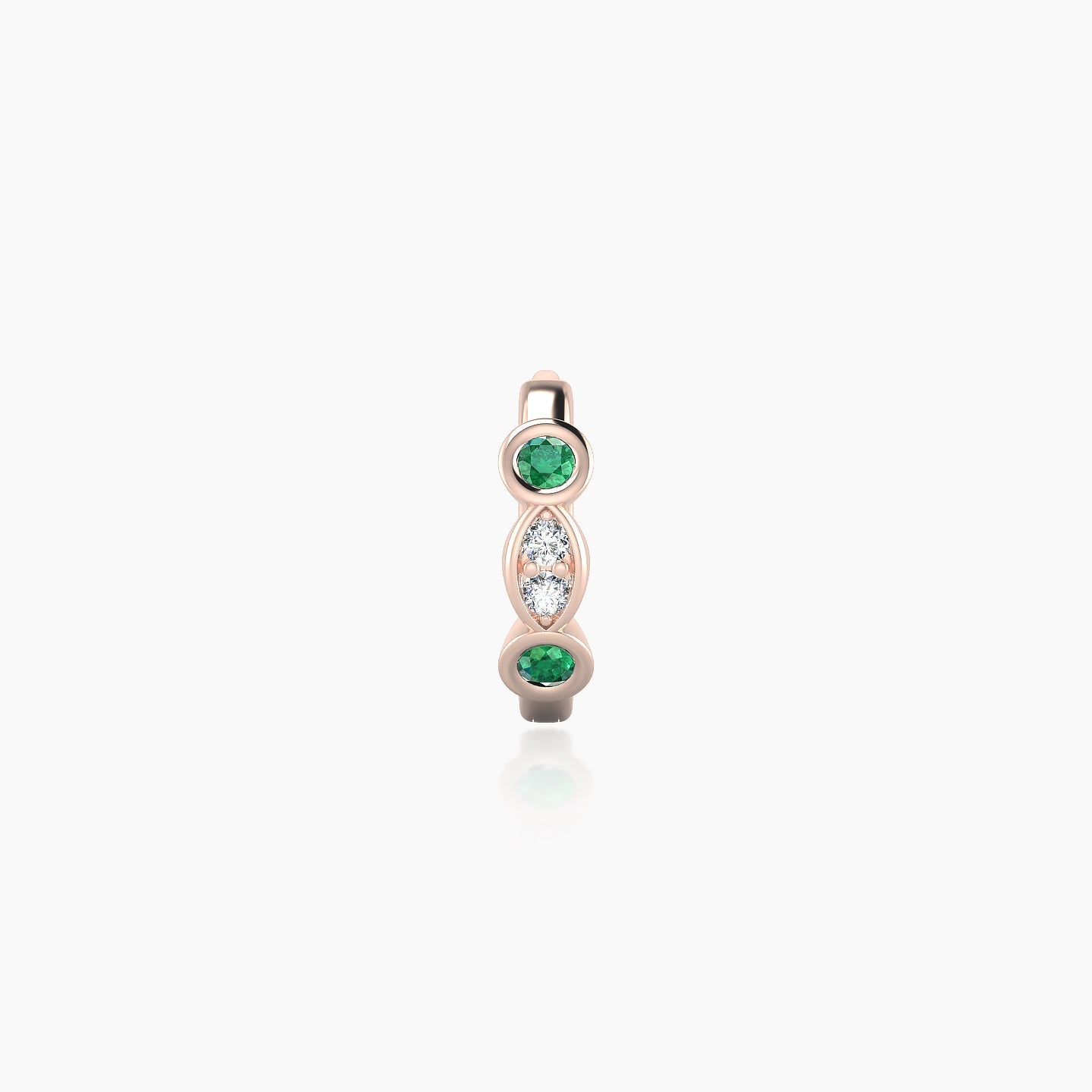 Epona | 18k Rose Gold 6.5 mm Emerald & Diamond Hoop Piercing