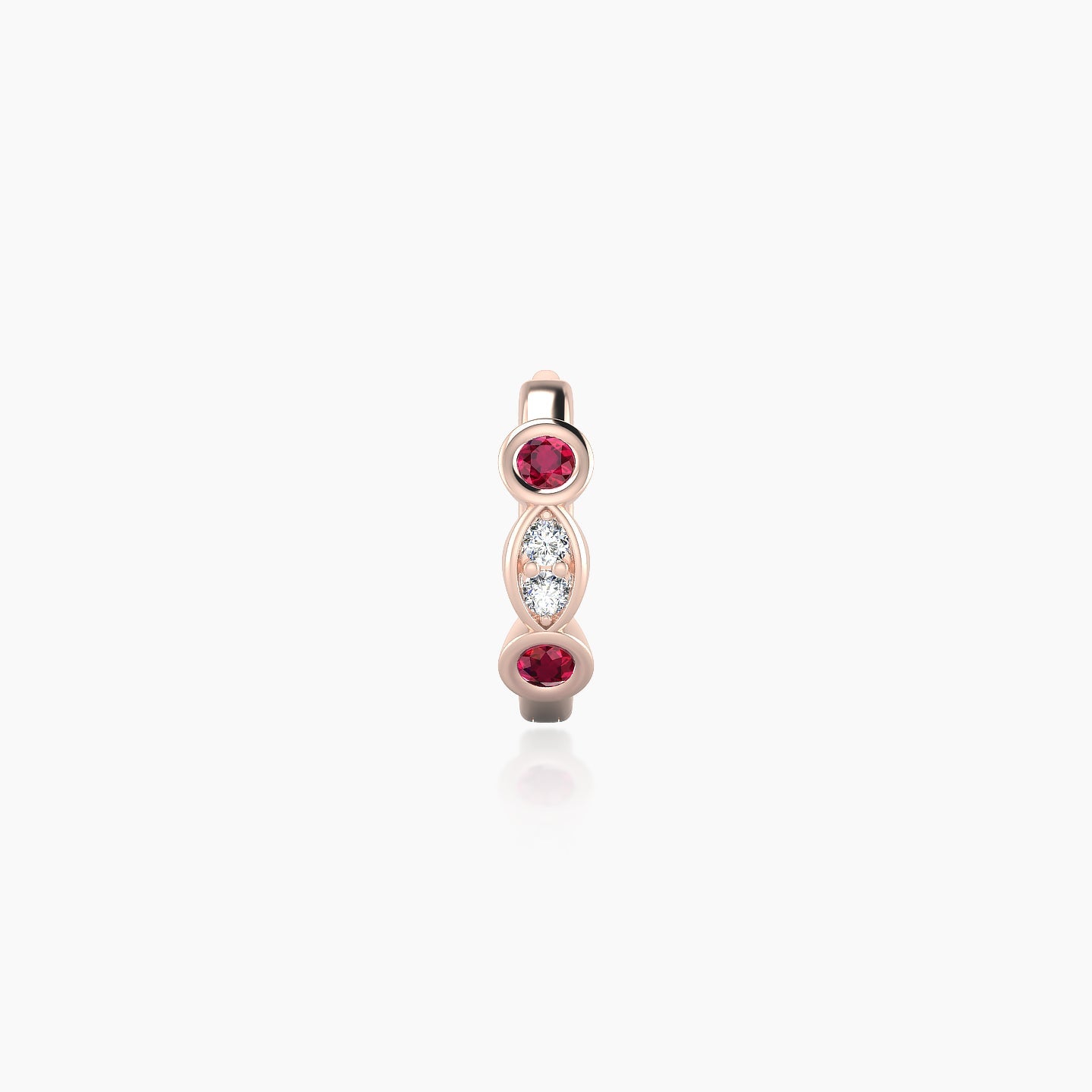 Epona | 18k Rose Gold 6.5 mm Ruby & Diamond Hoop Piercing