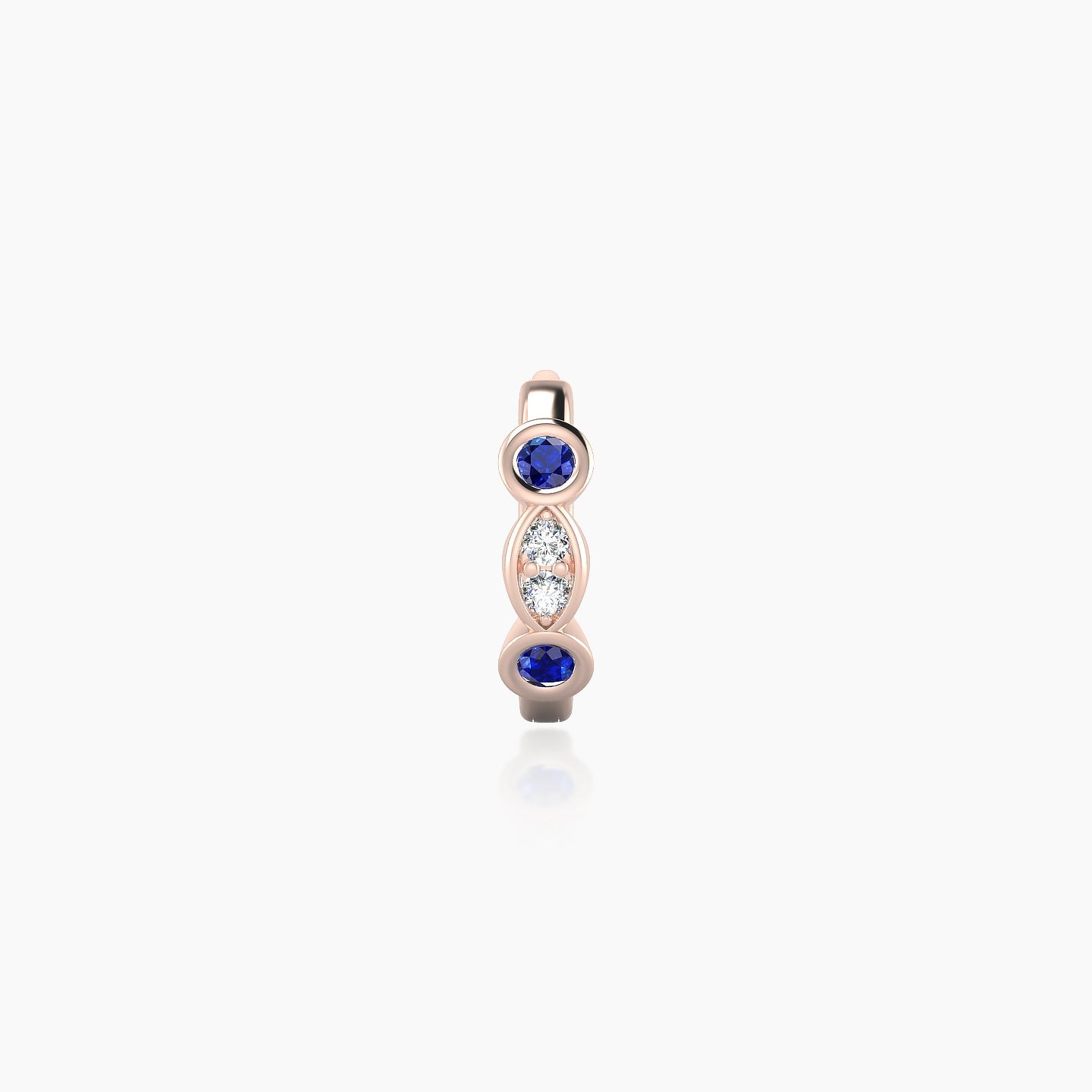 Epona | 18k Rose Gold 6.5 mm Sapphire & Diamond Hoop Piercing