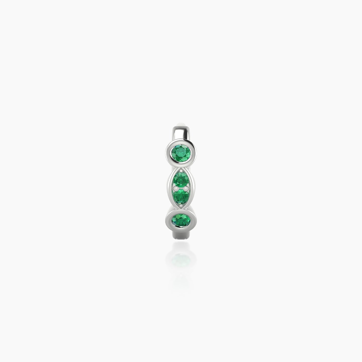 Epona | 18k White Gold 6.5 mm Emerald Hoop Piercing