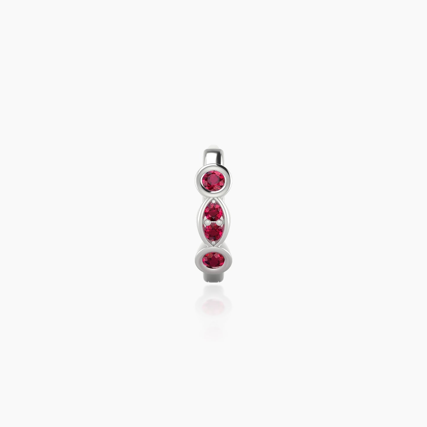 Epona | 18k White Gold 6.5 mm Ruby Hoop Piercing