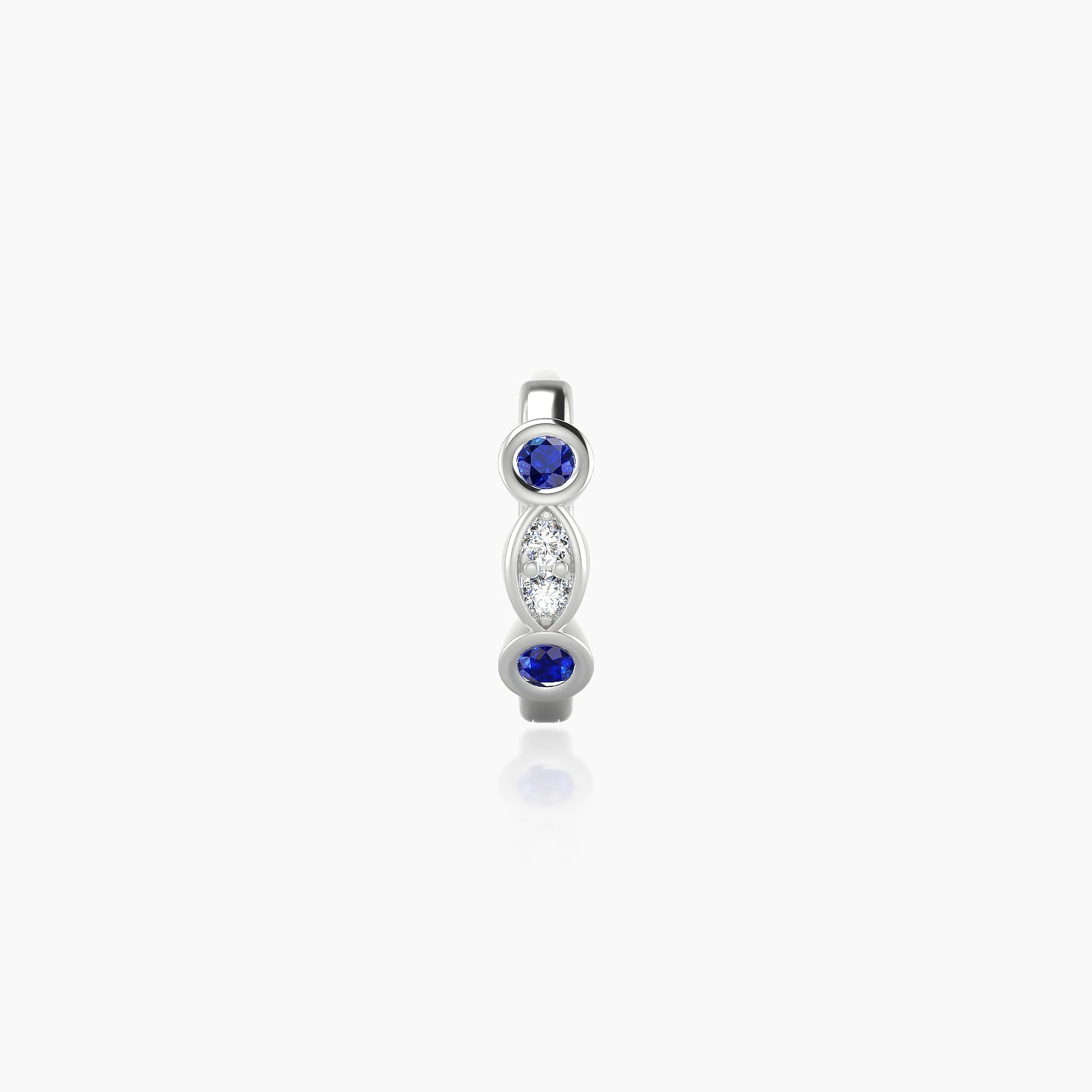 Epona | 18k White Gold 6.5 mm Sapphire & Diamond Hoop Piercing