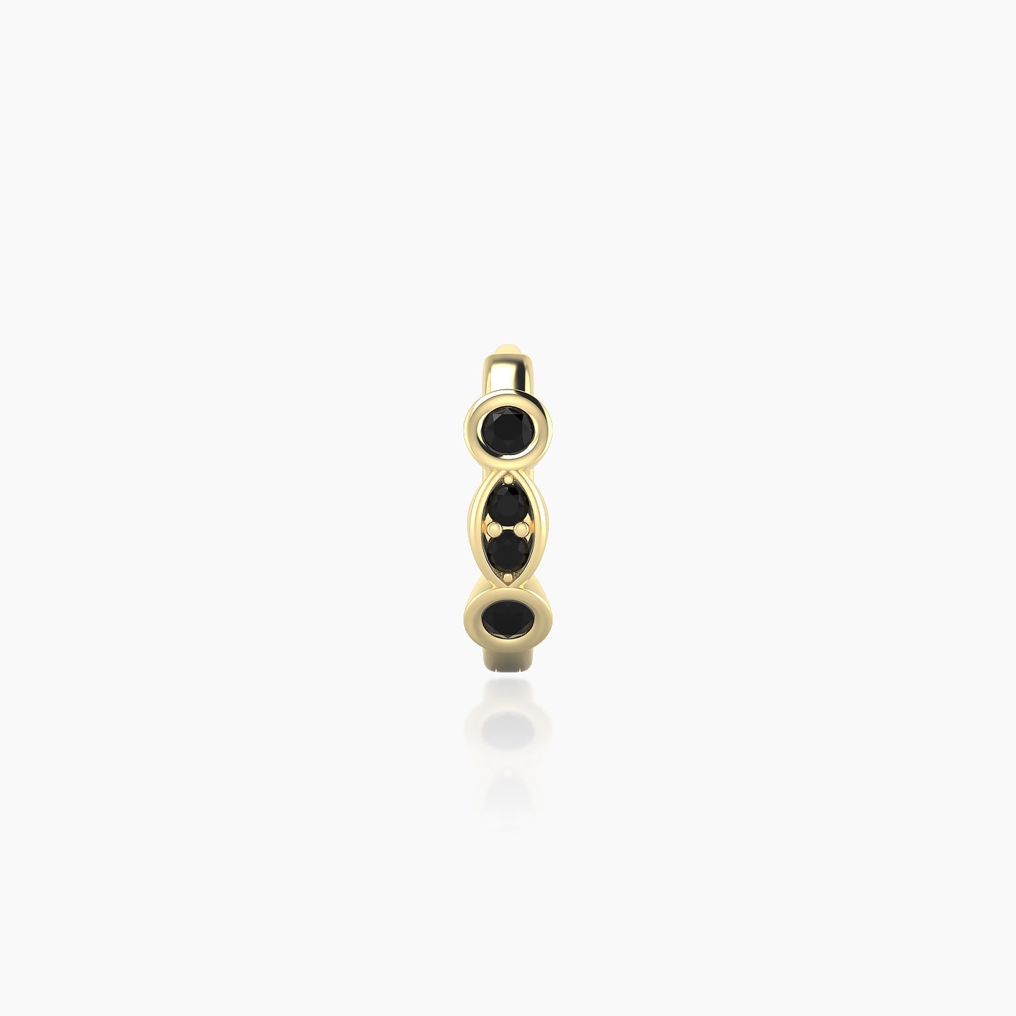 Epona | 18k Yellow Gold 6.5 mm Black Diamond Hoop Piercing