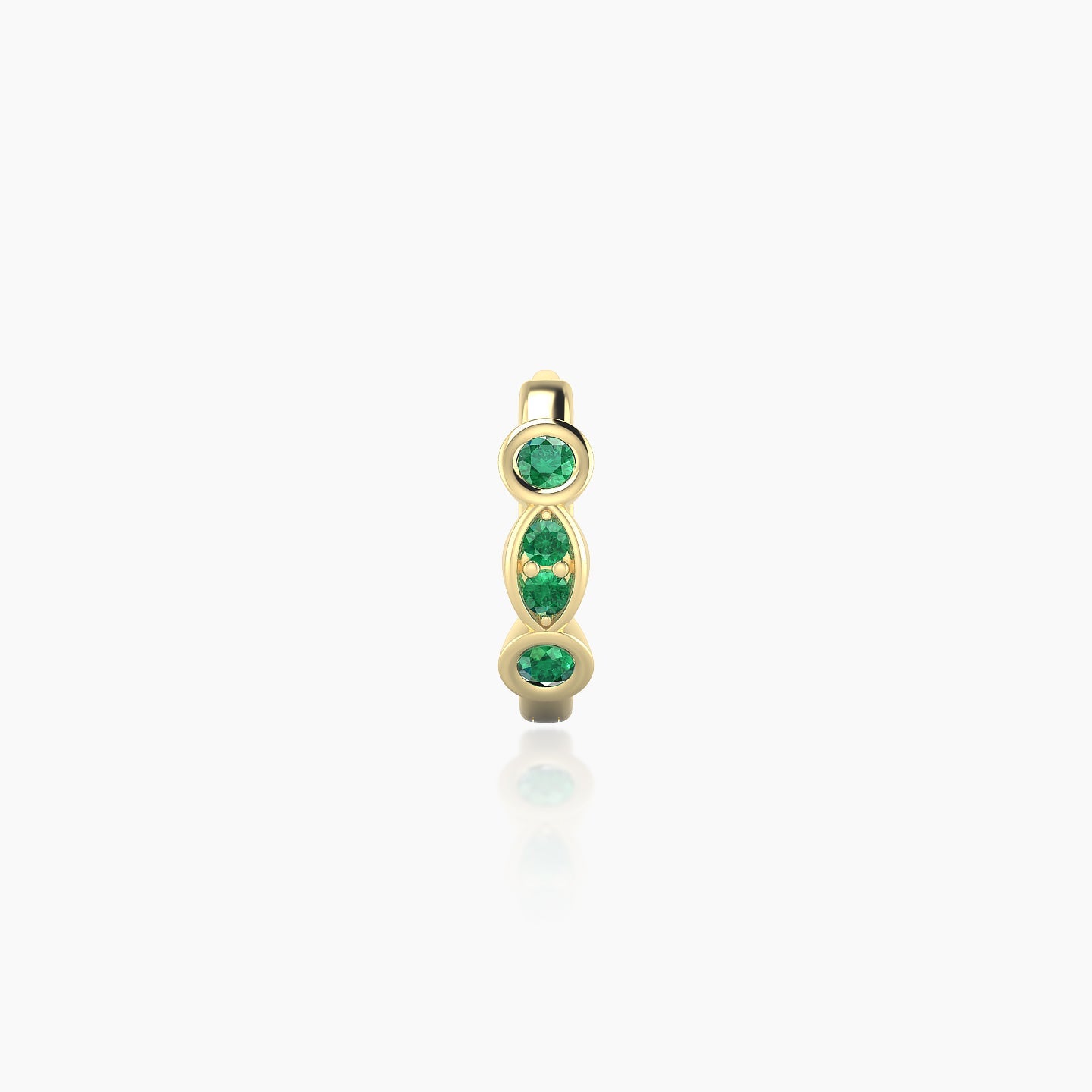 Epona | 18k Yellow Gold 6.5 mm Emerald Hoop Piercing