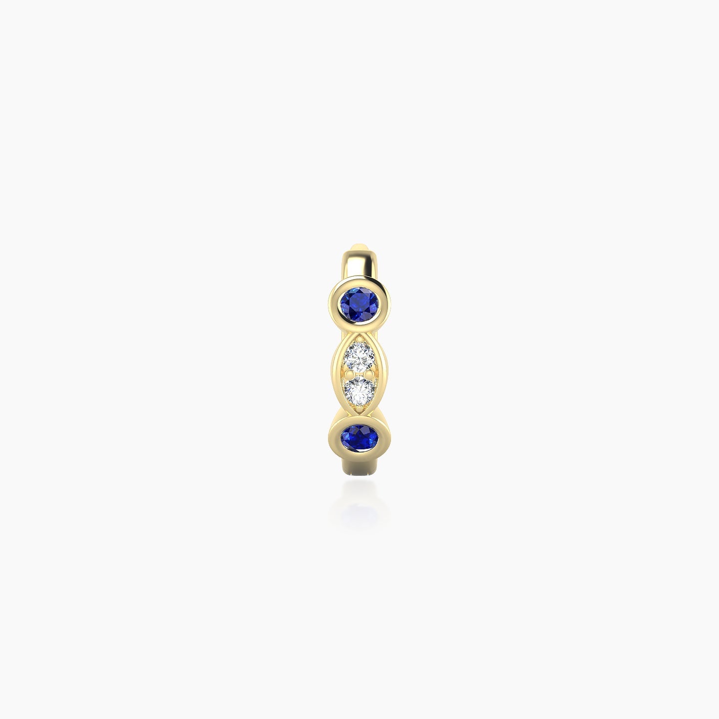 Epona | 18k Yellow Gold 6.5 mm Sapphire & Diamond Hoop Piercing