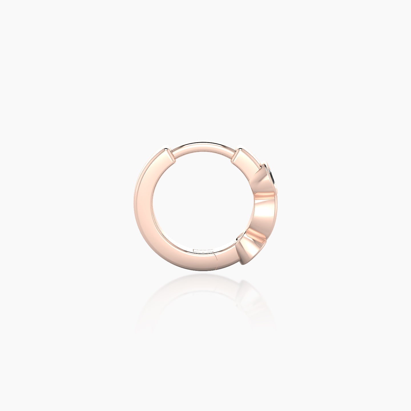 Epona | 18k Rose Gold 6.5 mm Black Diamond Hoop Piercing