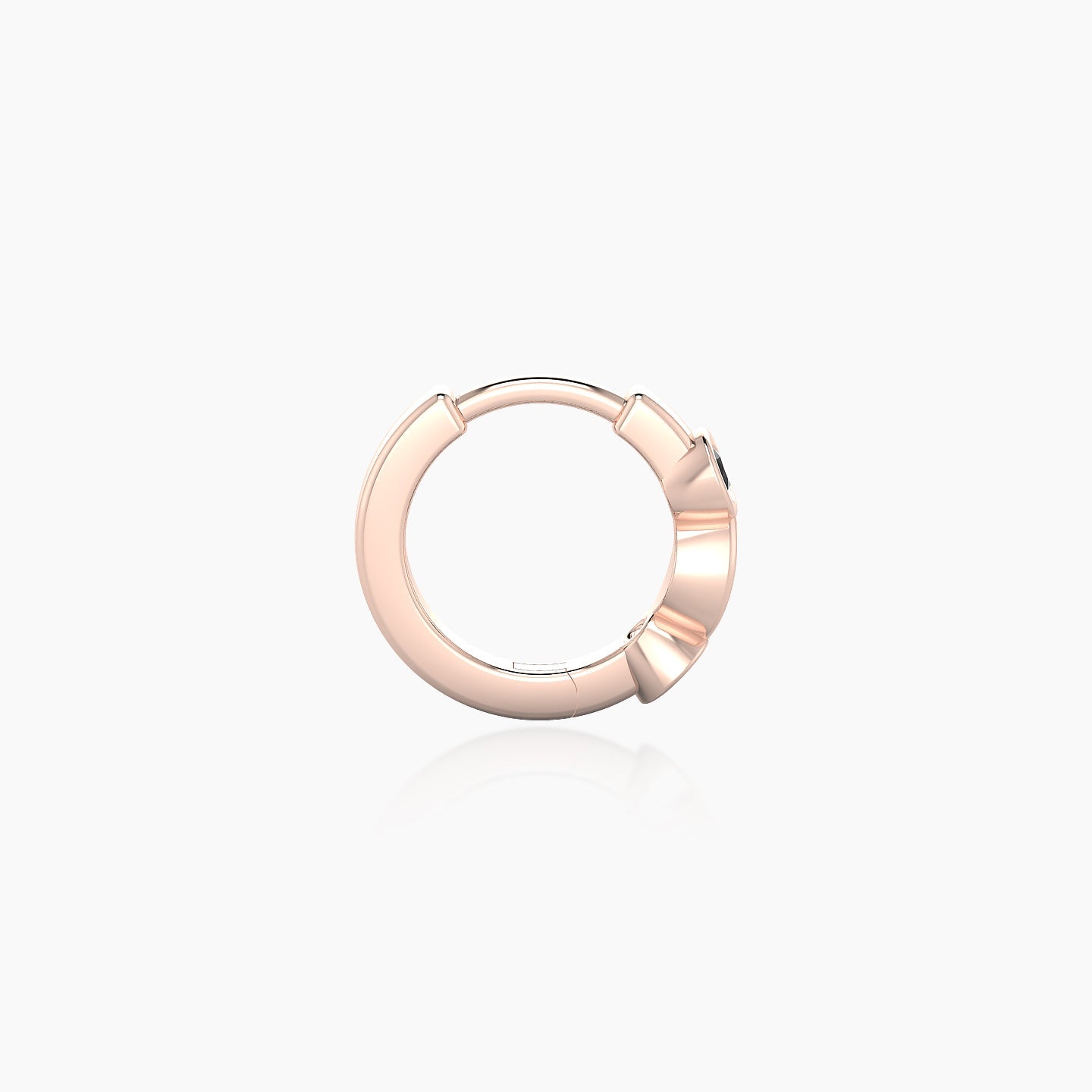 Epona | 18k Rose Gold 6.5 mm Black Diamond & Diamond Hoop Piercing