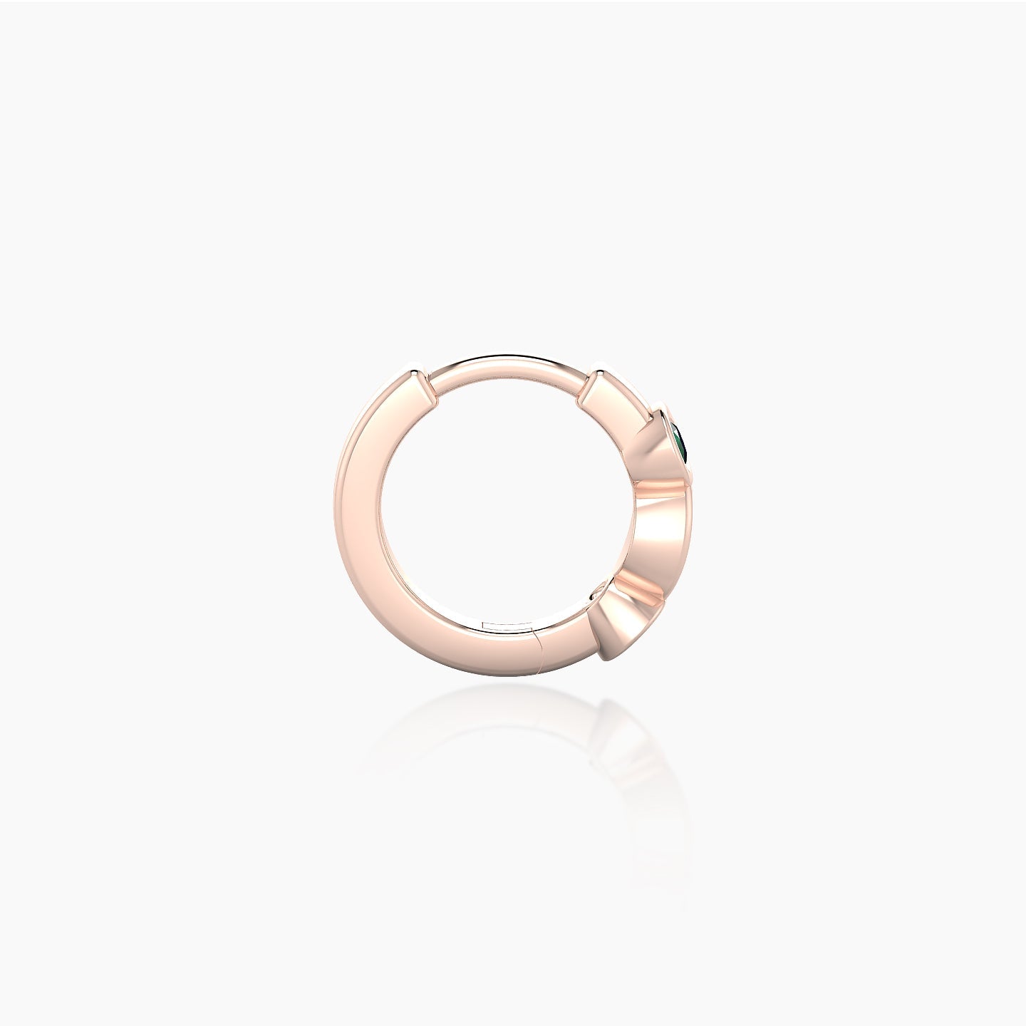 Epona | 18k Rose Gold 6.5 mm Emerald Hoop Piercing