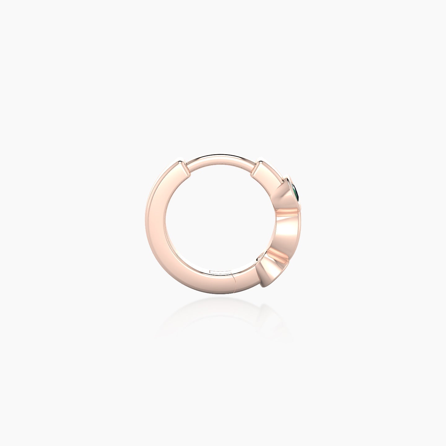 Epona | 18k Rose Gold 6.5 mm Emerald & Diamond Hoop Piercing