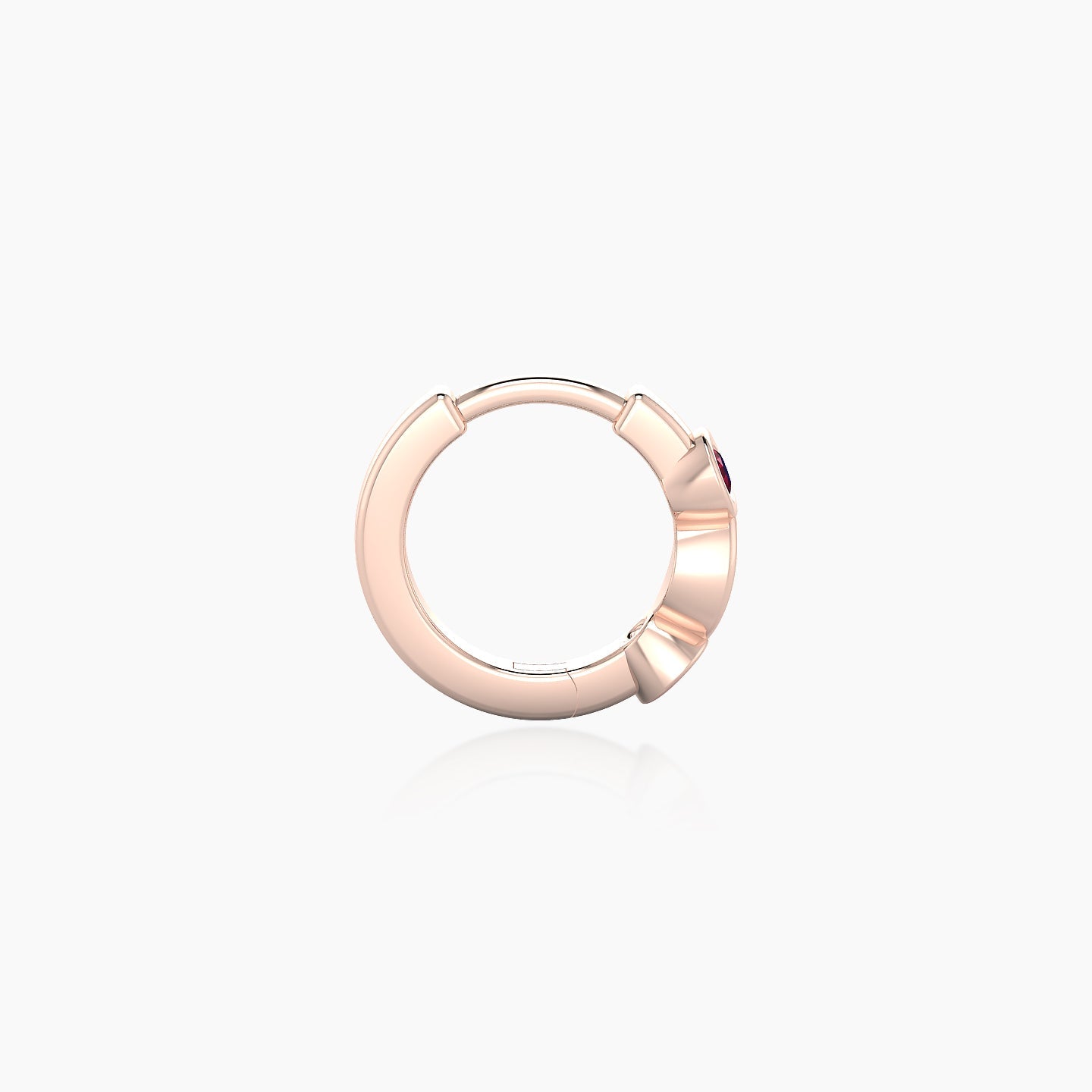 Epona | 18k Rose Gold 6.5 mm Ruby & Diamond Hoop Piercing