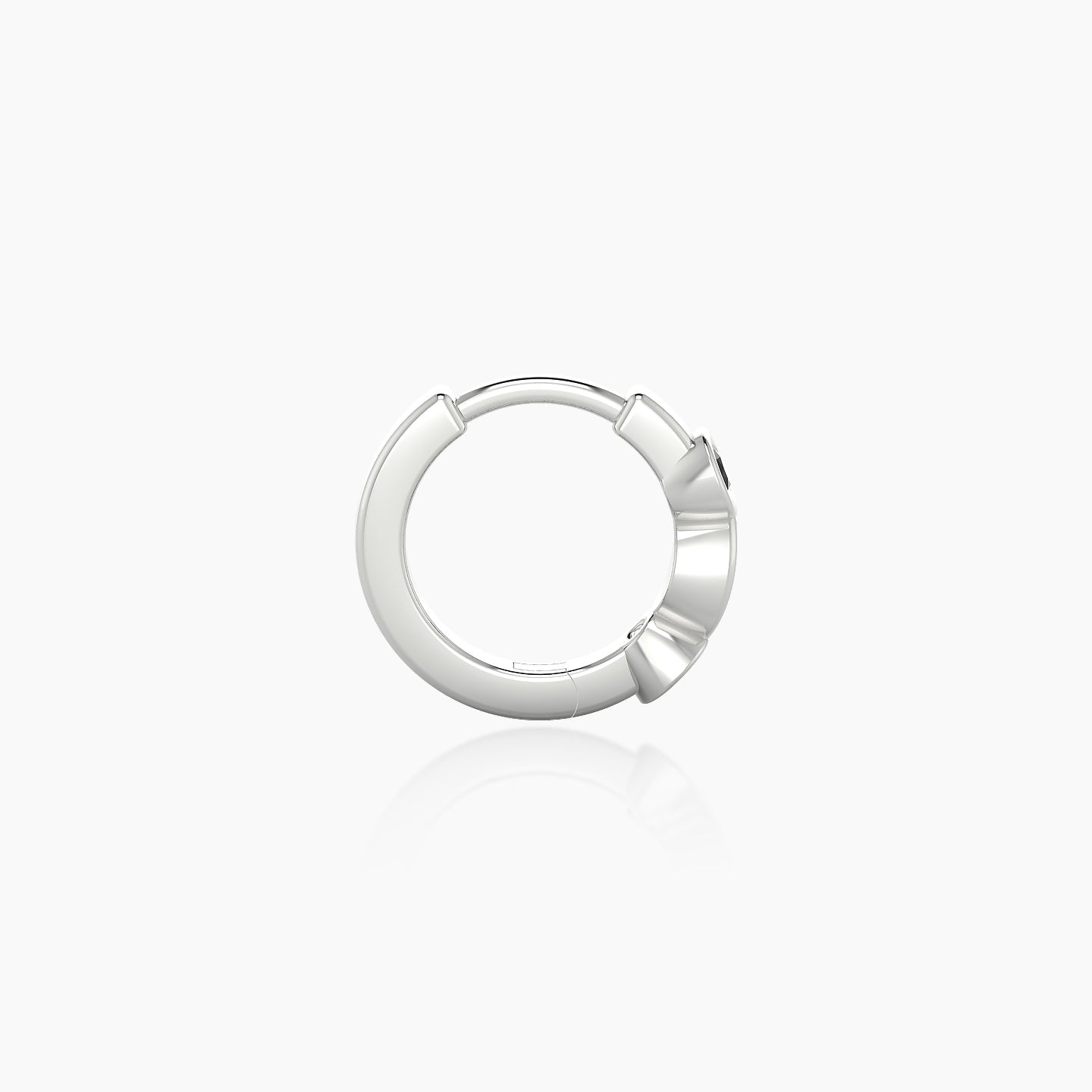 Epona | 18k White Gold 6.5 mm Black Diamond Hoop Piercing