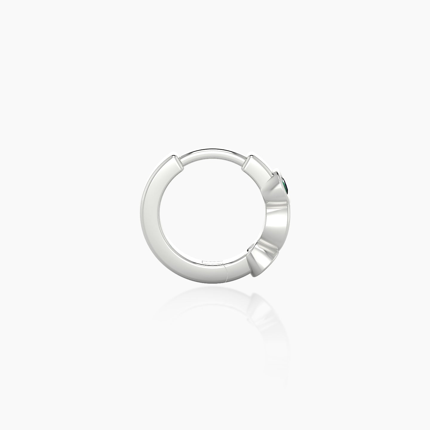 Epona | 18k White Gold 6.5 mm Emerald Hoop Piercing