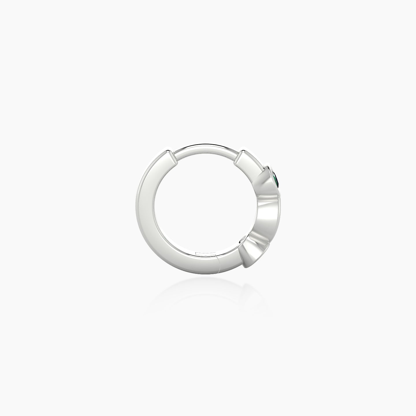 Epona | 18k White Gold 6.5 mm Emerald & Diamond Hoop Piercing