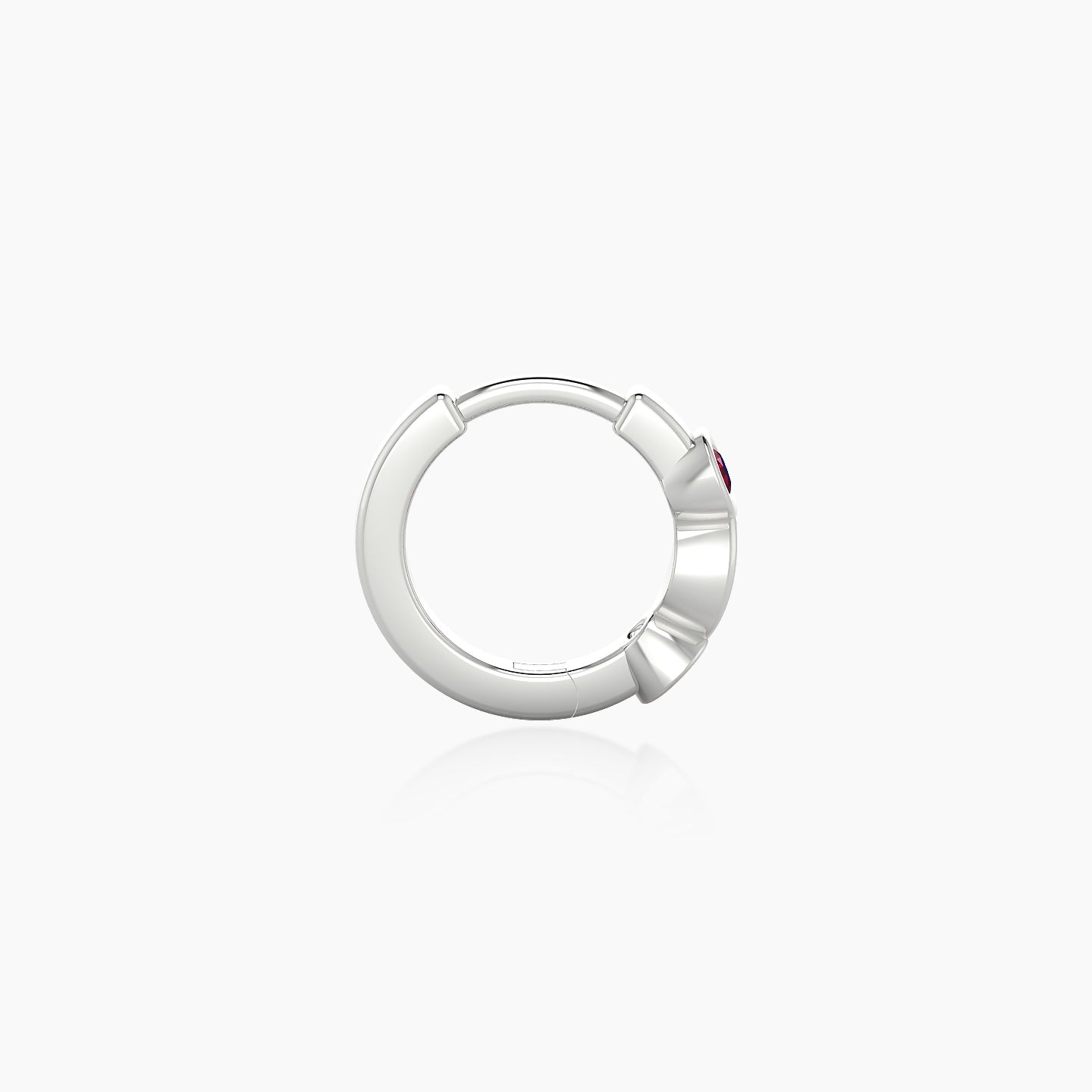 Epona | 18k White Gold 6.5 mm Ruby & Diamond Hoop Piercing