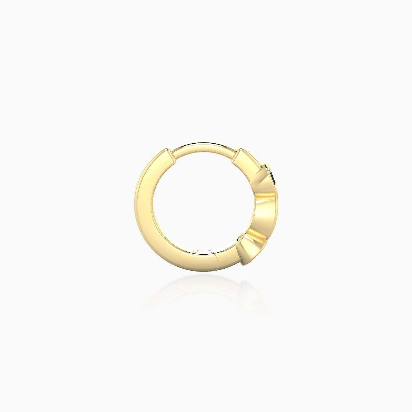 Epona | 18k Yellow Gold 6.5 mm Black Diamond & Diamond Hoop Piercing