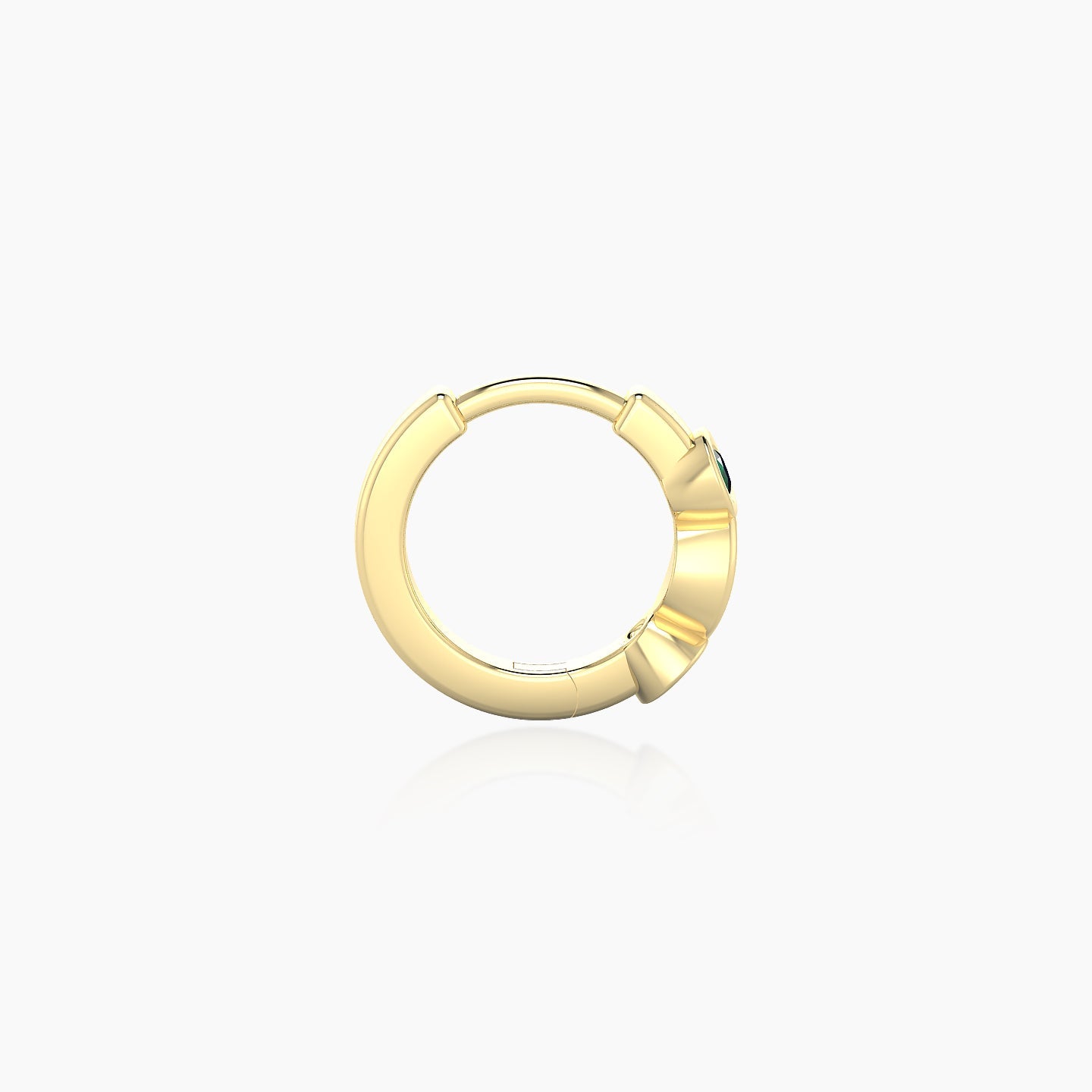 Epona | 18k Yellow Gold 6.5 mm Emerald & Diamond Hoop Piercing